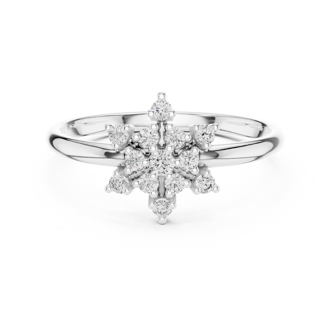 Halo engagement ring with brilliant diamond border.