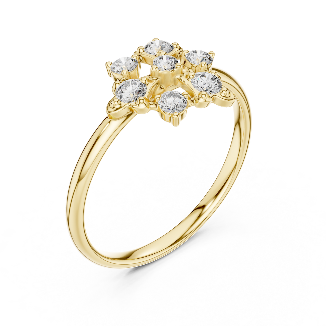 Designer luxury ring with bold structure.
