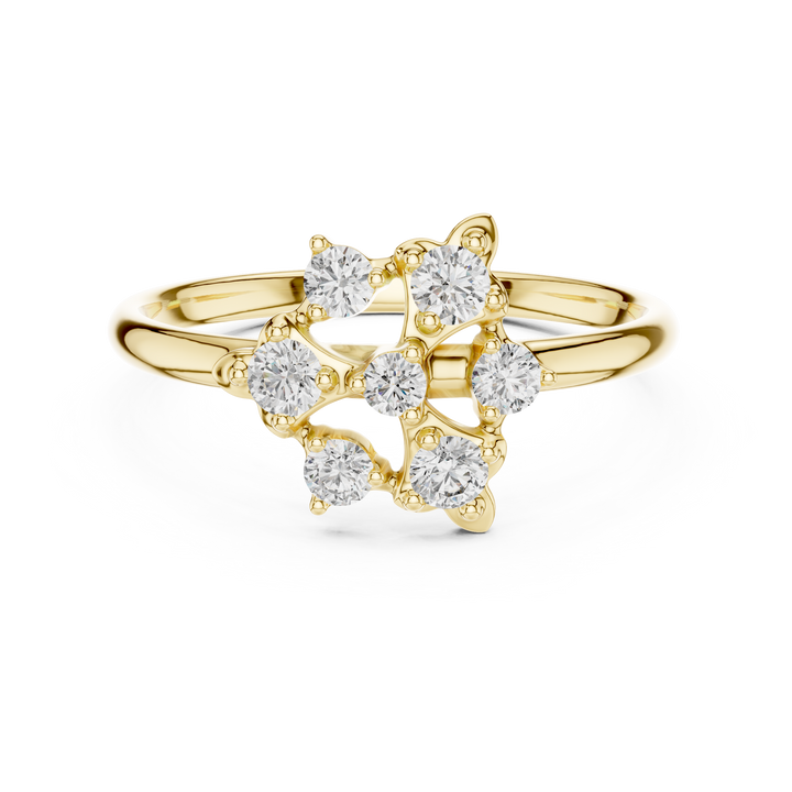 Gold drop earrings with graceful movement.