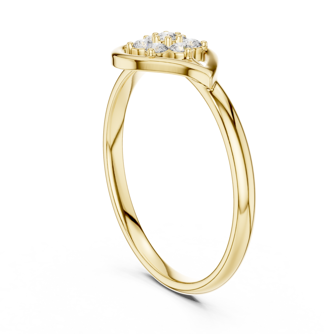 Elegant lab-grown diamond solitaire ring in polished yellow gold finish.
