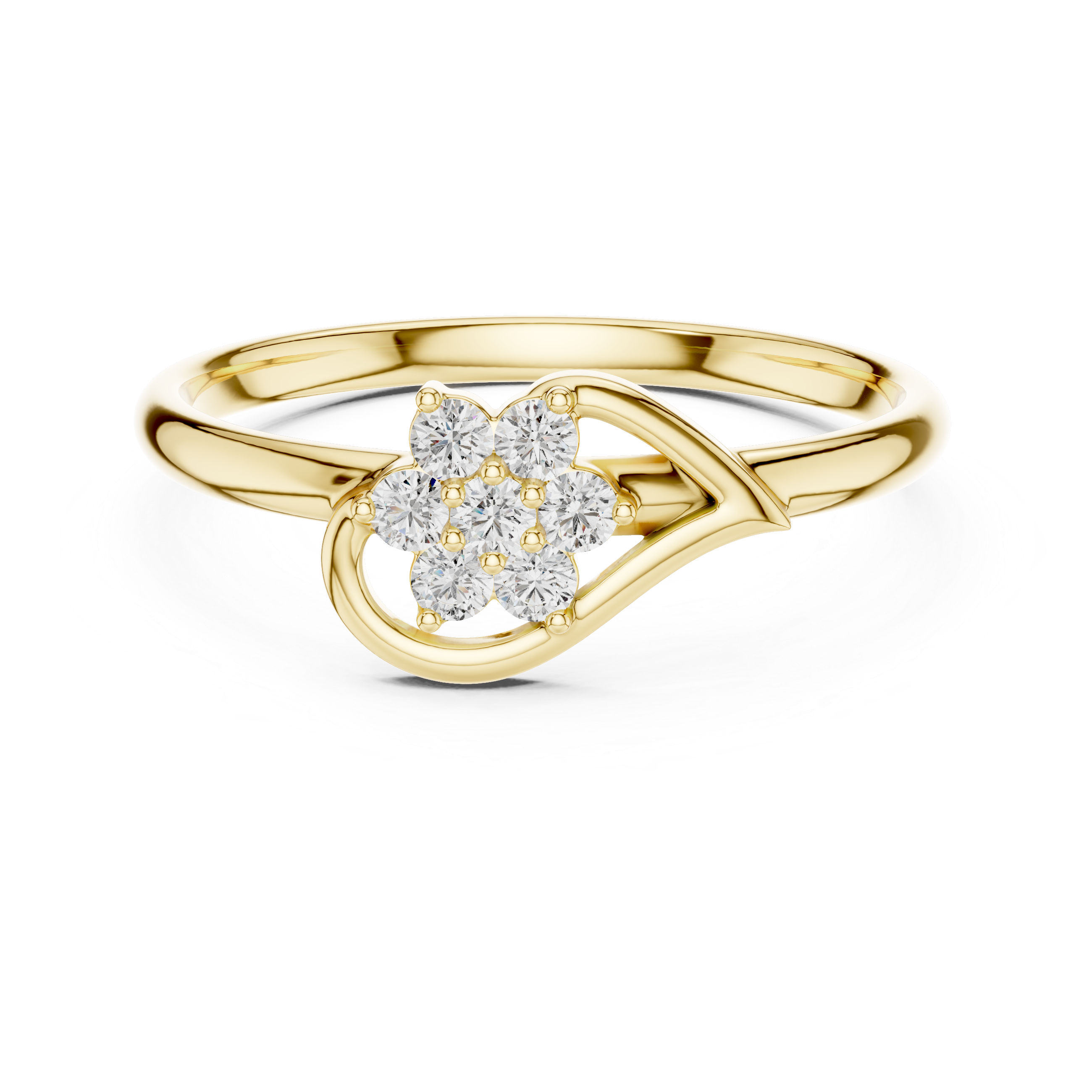 Cushion-cut diamond engagement ring in refined rose gold setting.