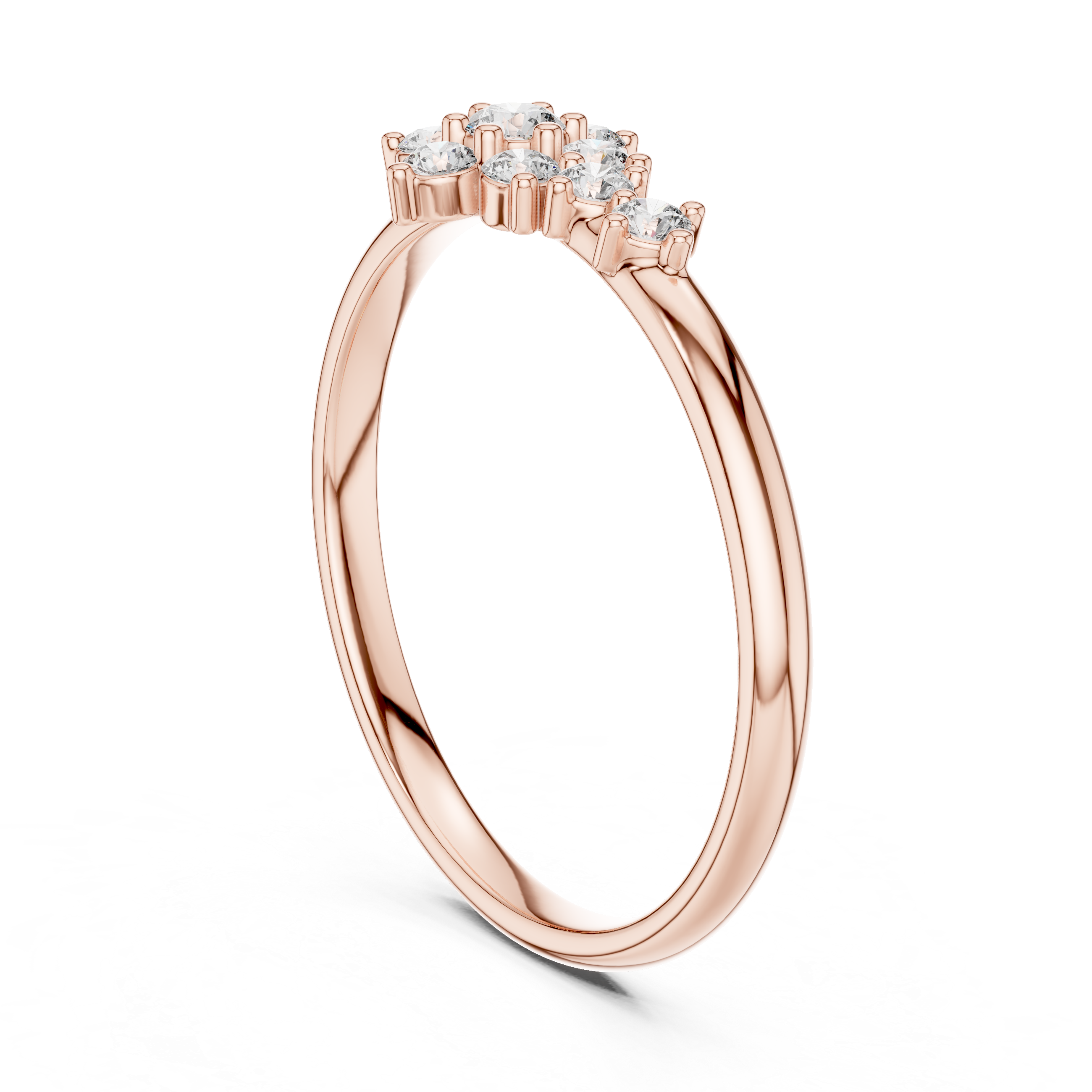 Stylish twisted gold ring with sparkling diamond accents.
