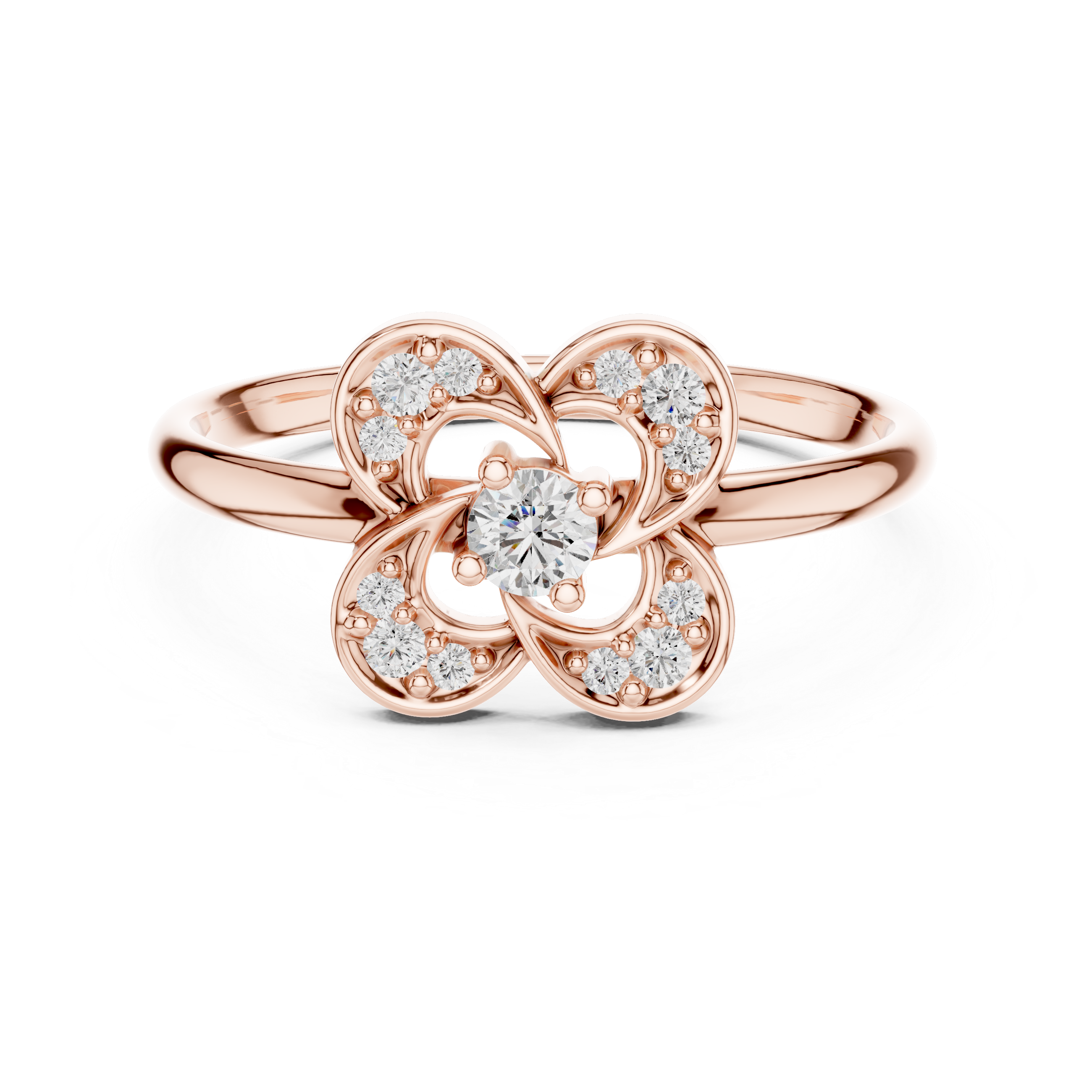 Decorative nose stud with carved floral design.