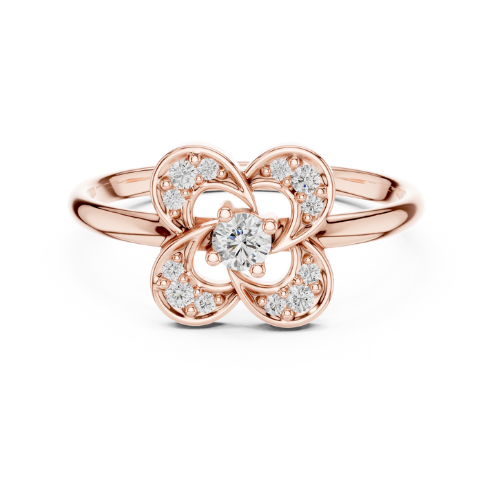 Decorative nose stud with carved floral design.