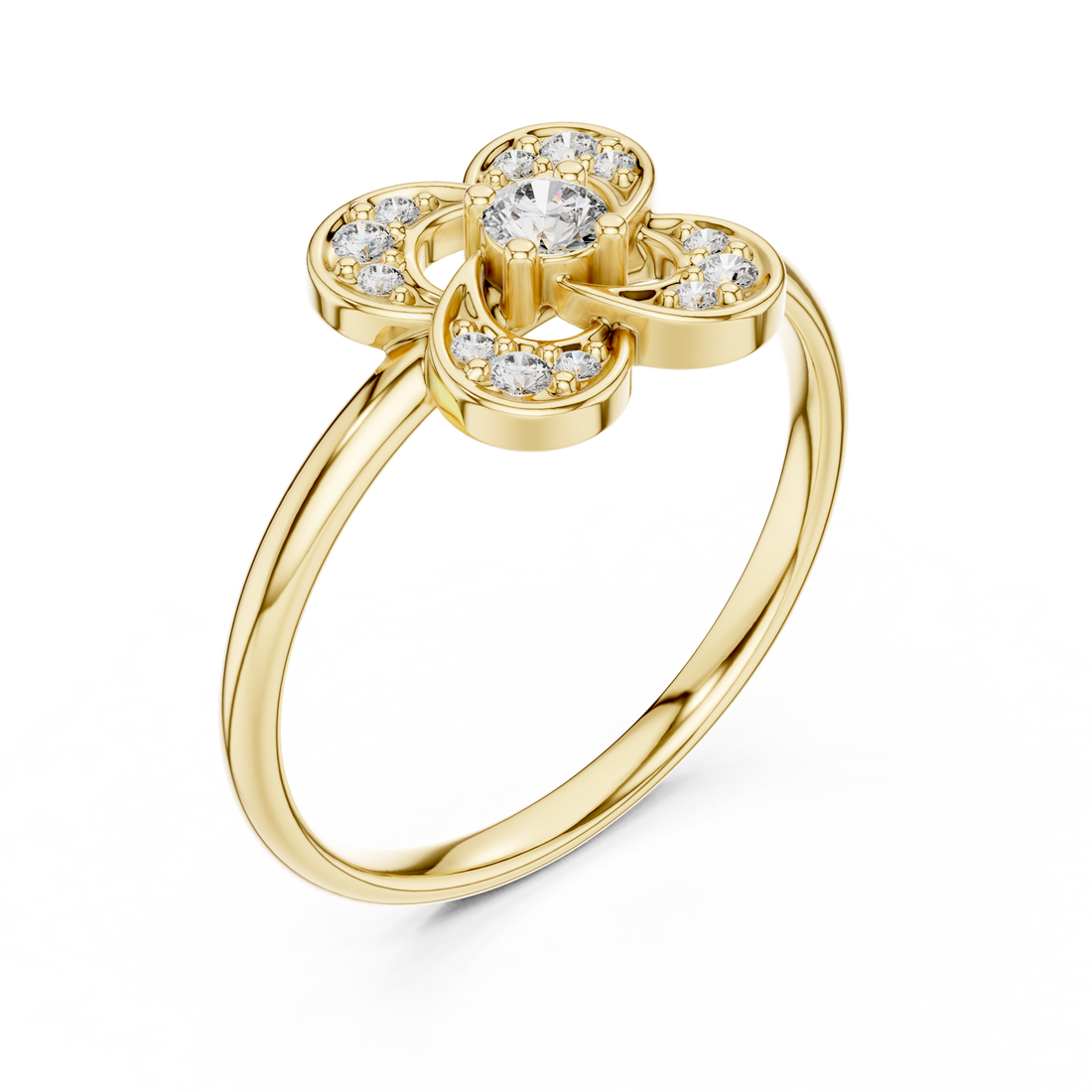 Floral toe ring with engraved decorative detail.