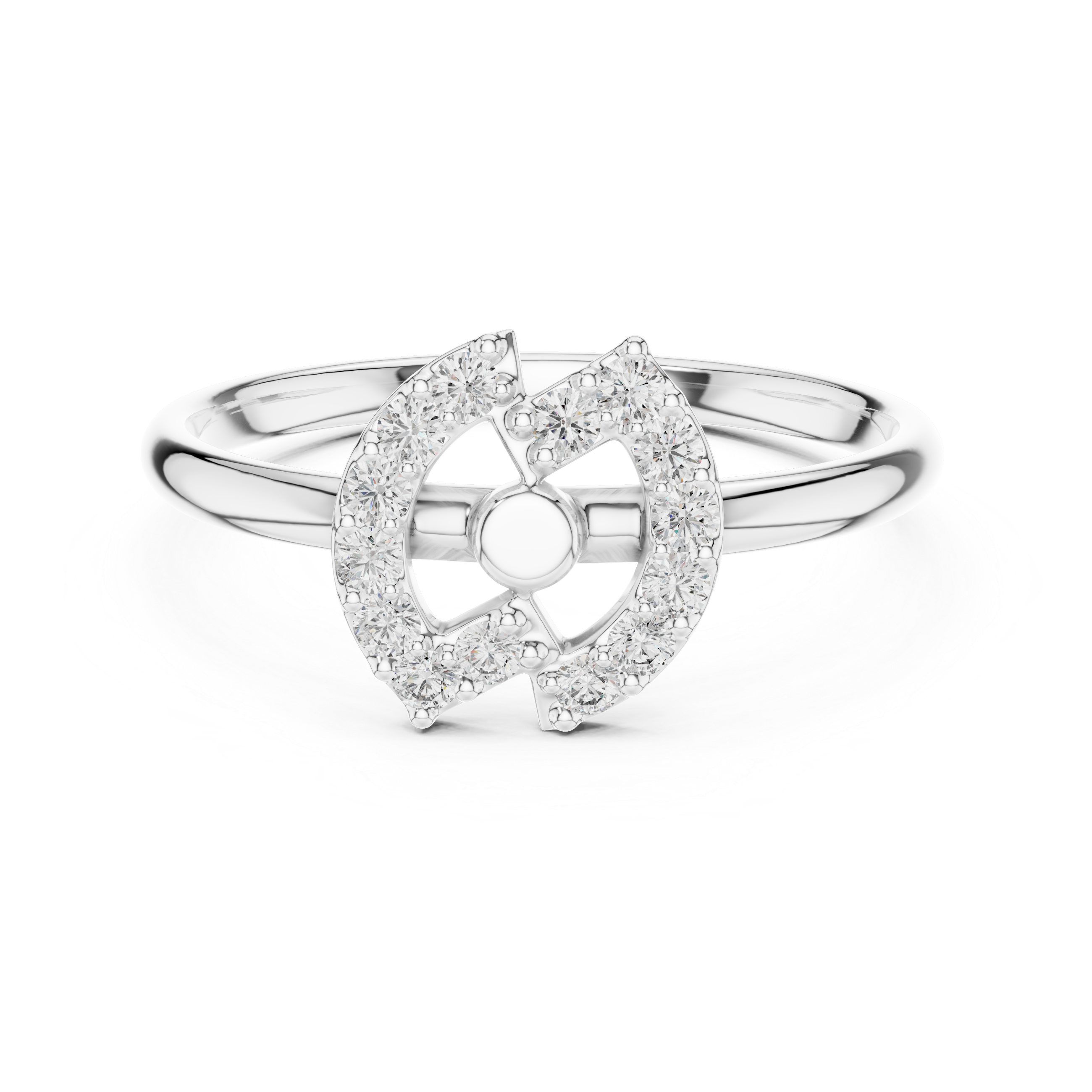Men's diamond signet ring with bold square top.