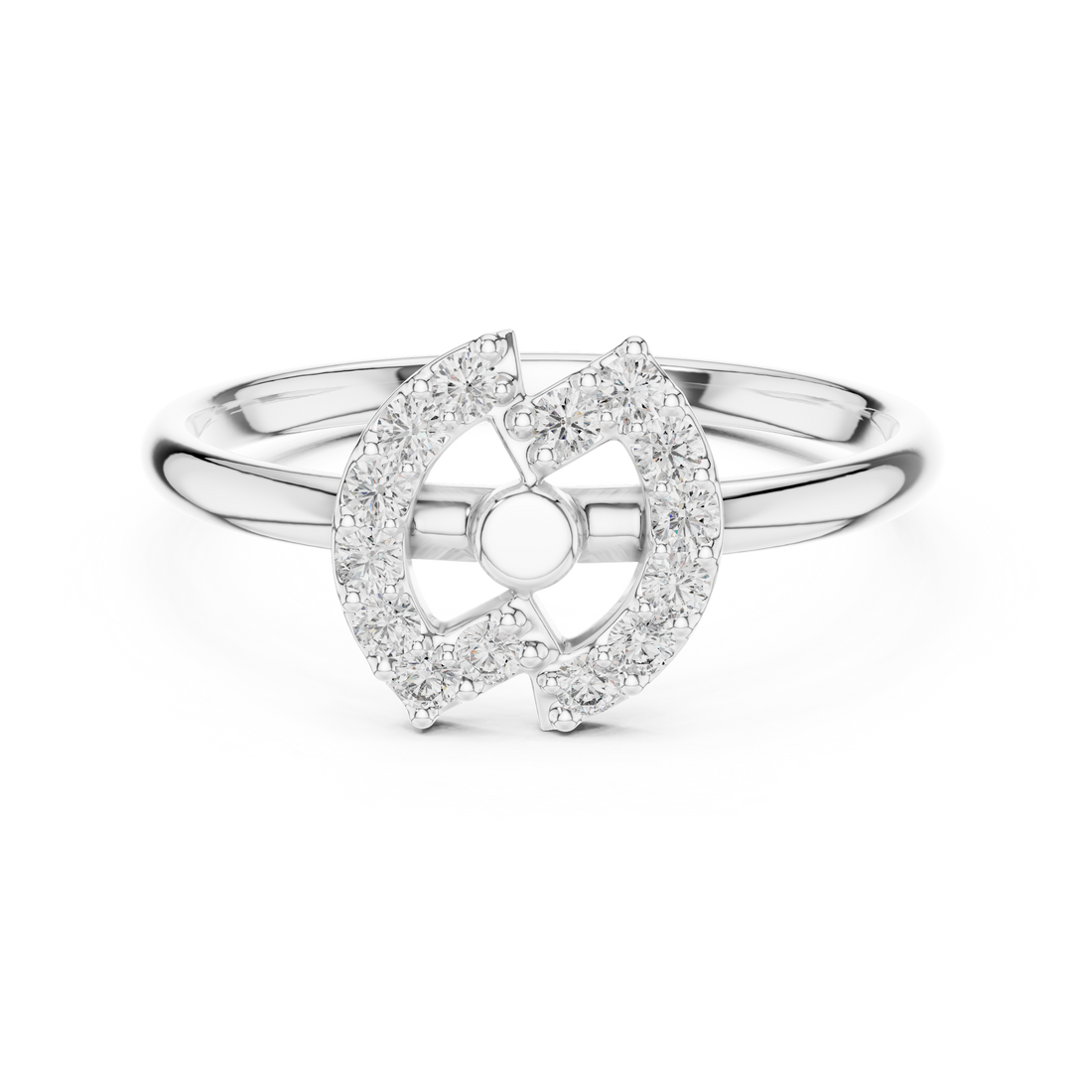 Men's diamond signet ring with bold square top.