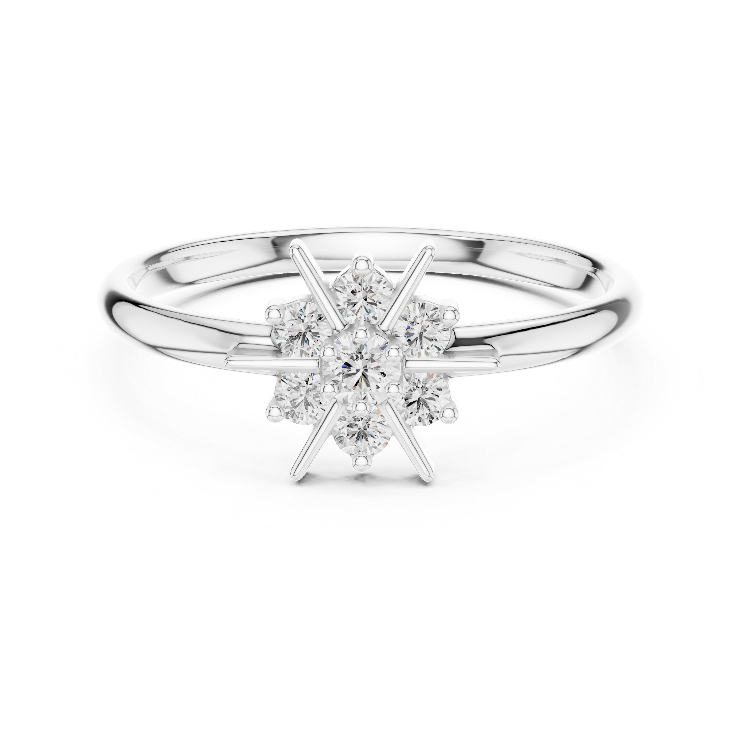 Sculptural ring with artistic modern structure.