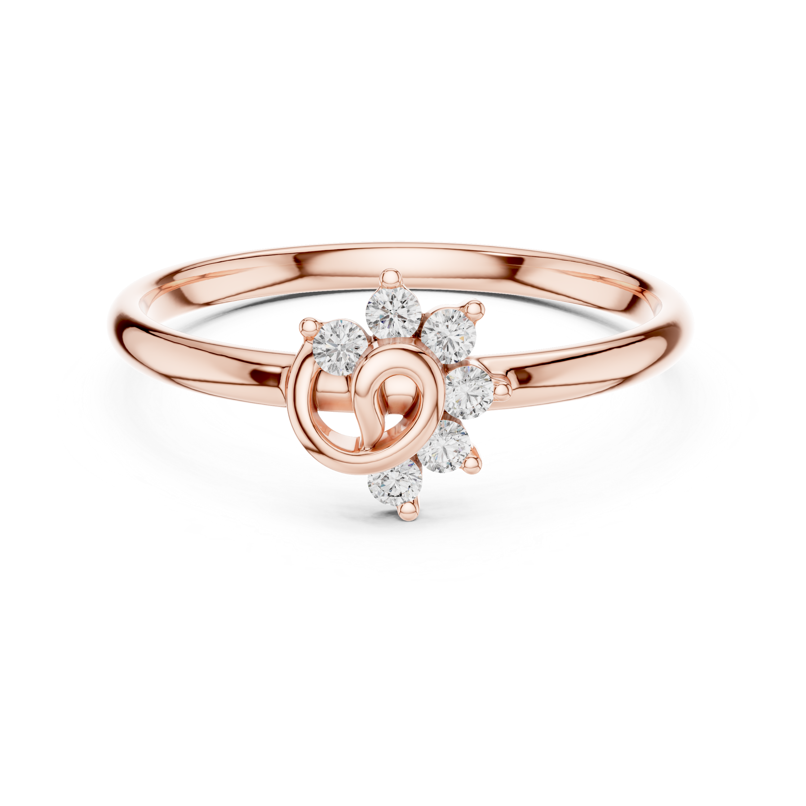 Floral carved toe ring with decorative elegance.