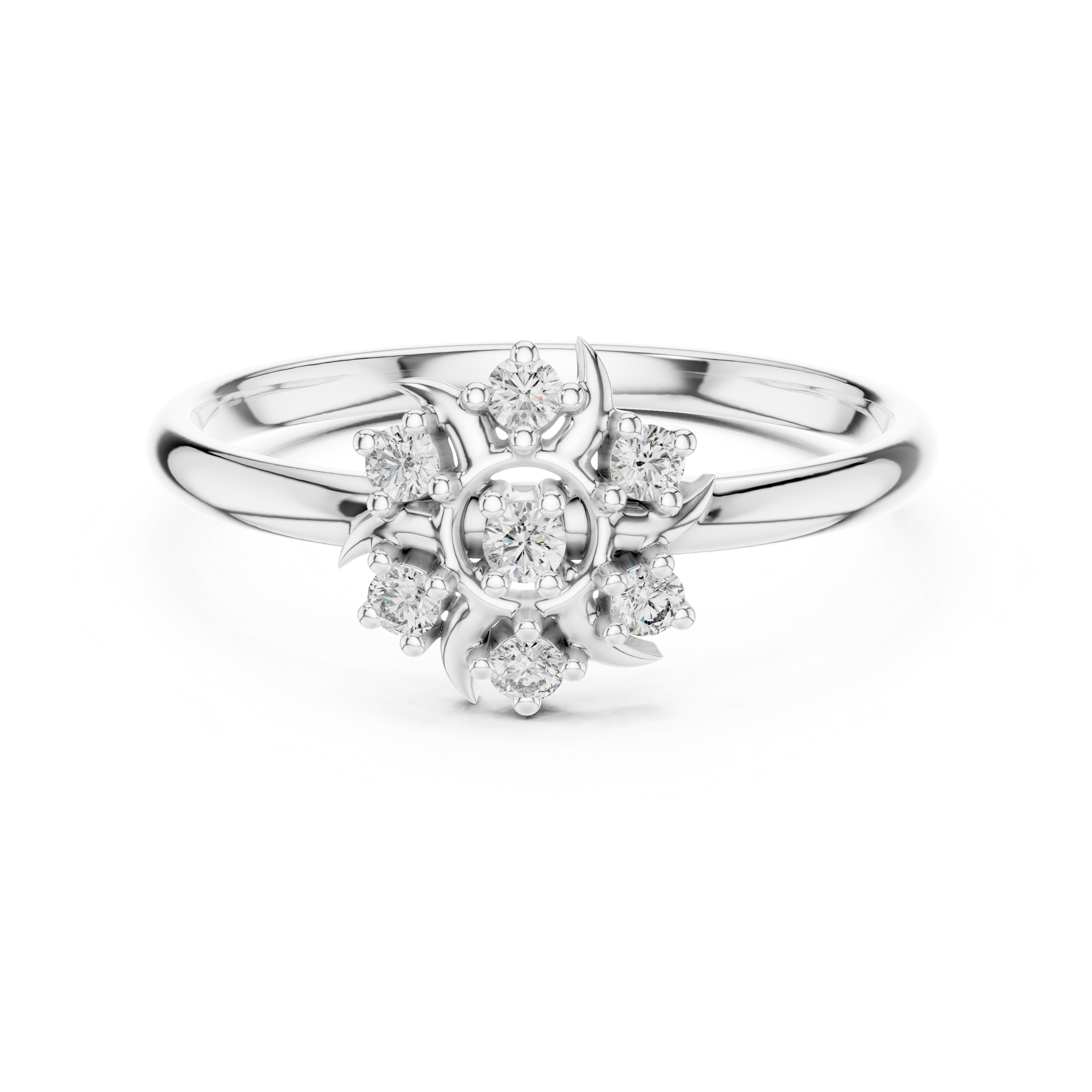 Cushion-cut diamond ring with refined rose gold setting.