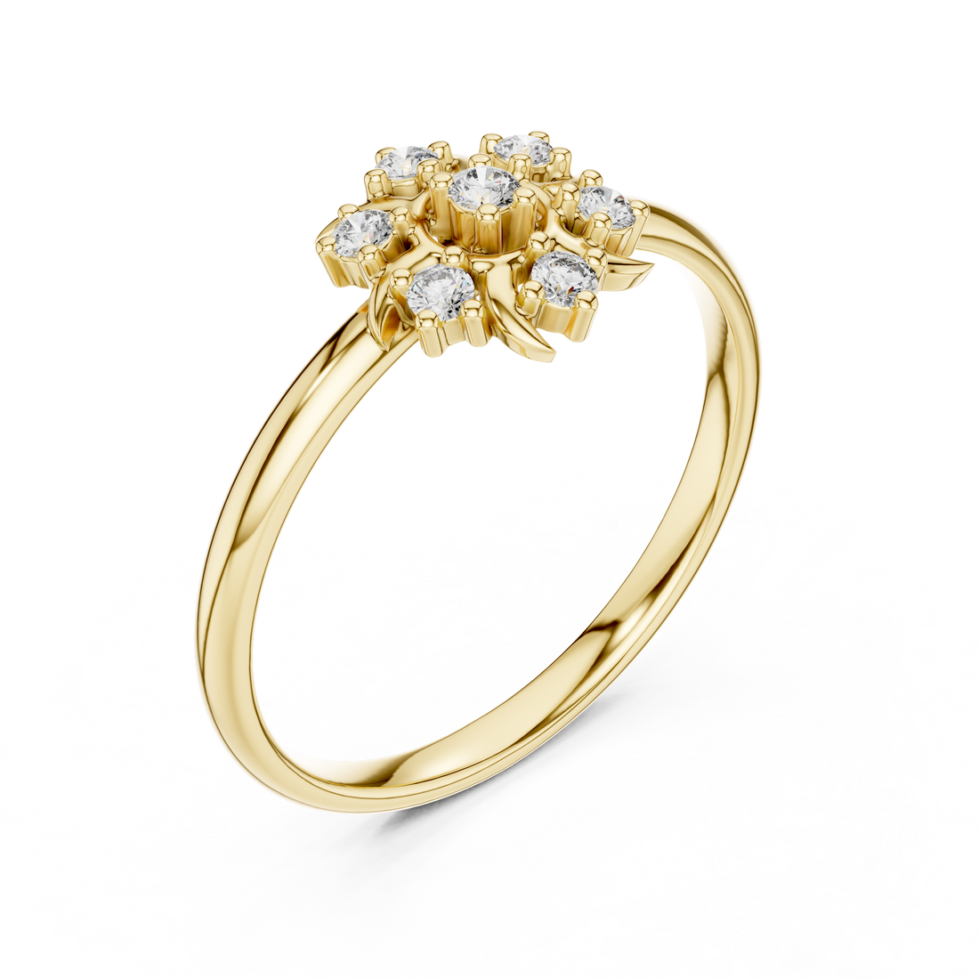 Stylish twisted band ring with sparkling side accents.