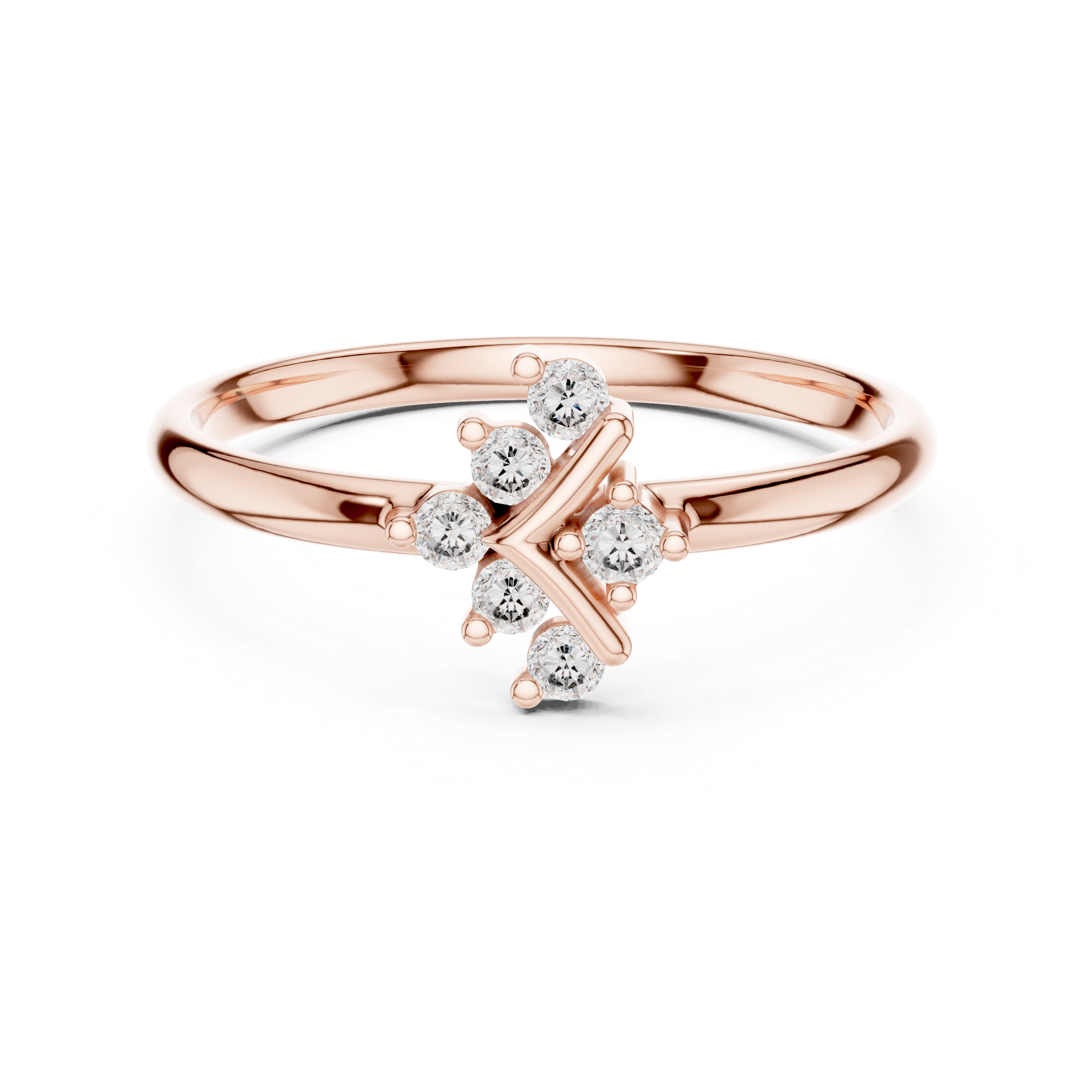 Diamond brooch with geometric modern styling.