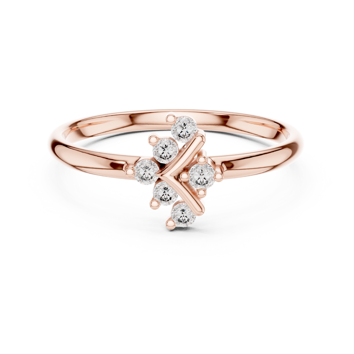 Diamond brooch with geometric modern styling.