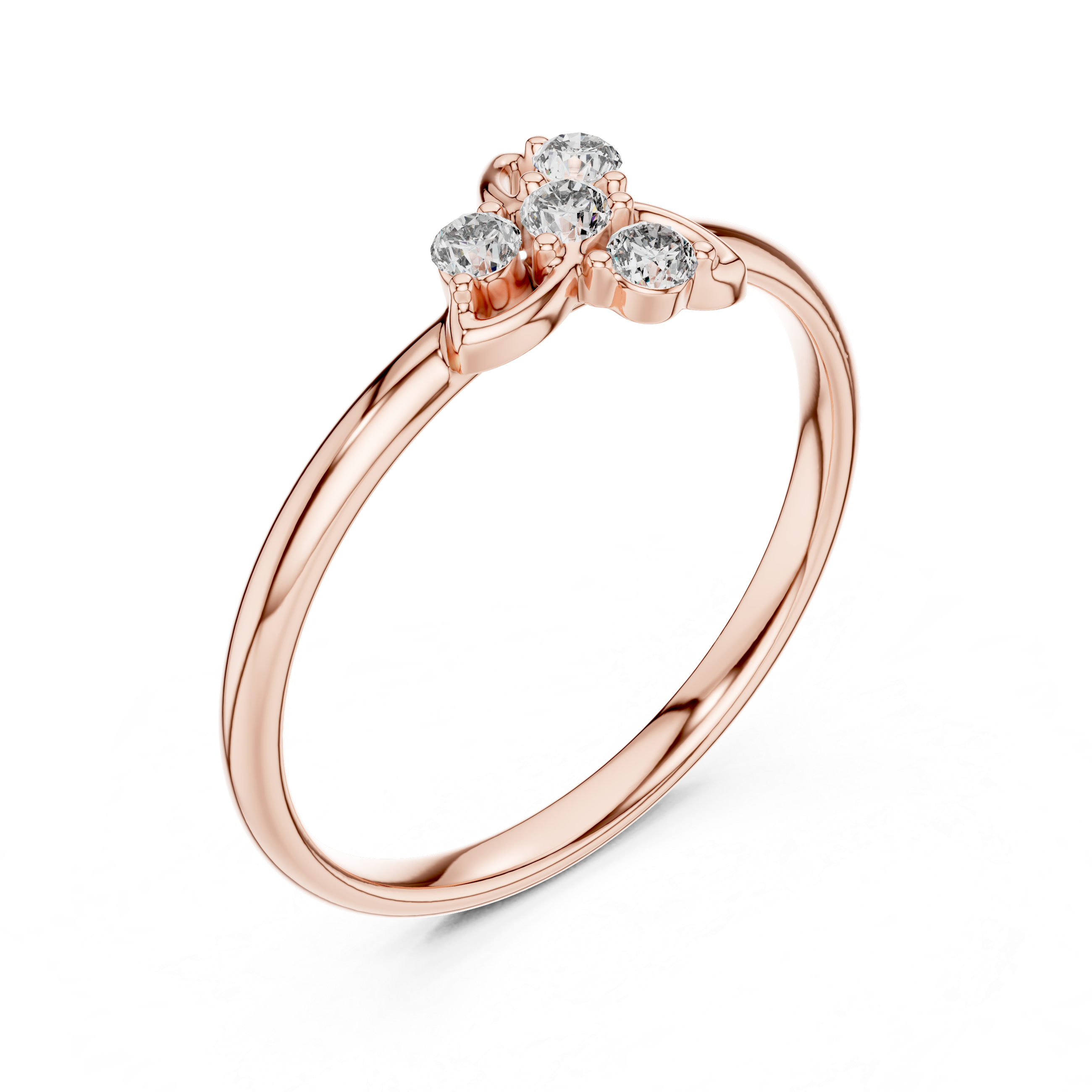 Multi-stone fashion ring with decorative arrangement.