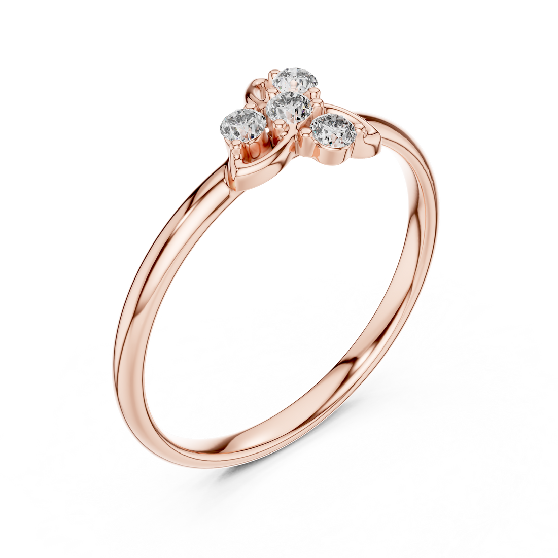 Multi-stone fashion ring with decorative arrangement.