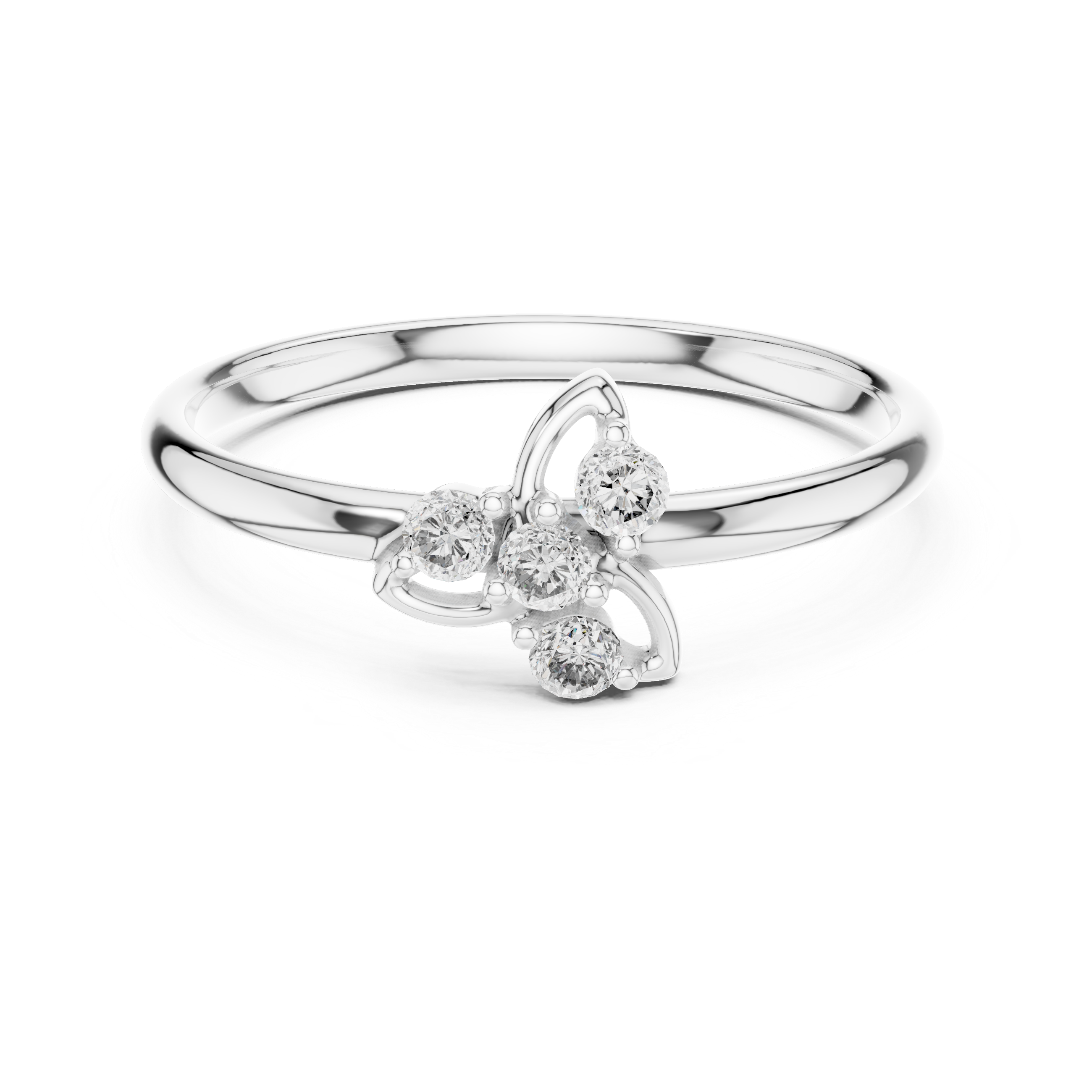 Diamond ear climber earrings with curved shine.