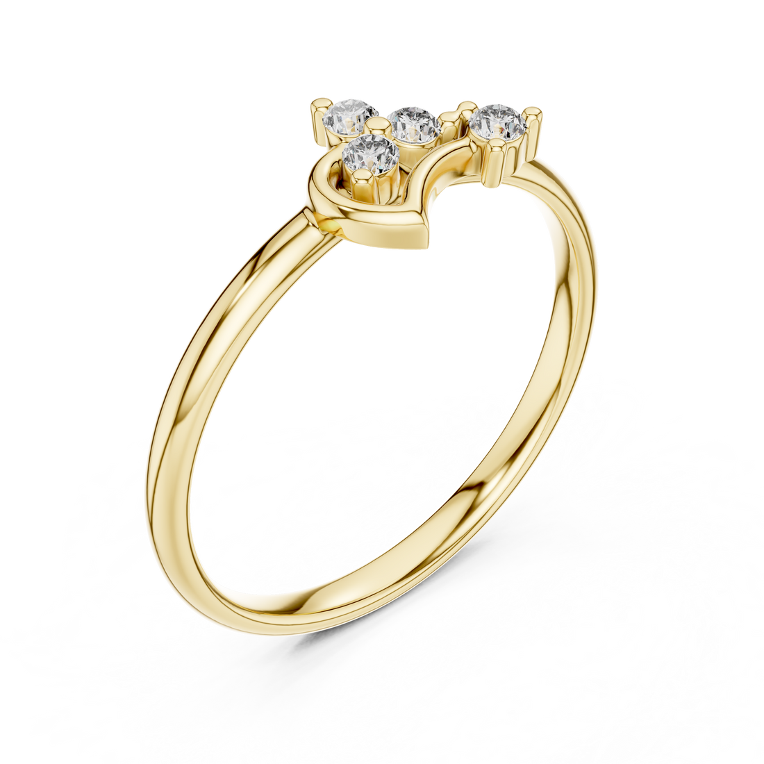 Promise ring with modern minimalist gold styling.