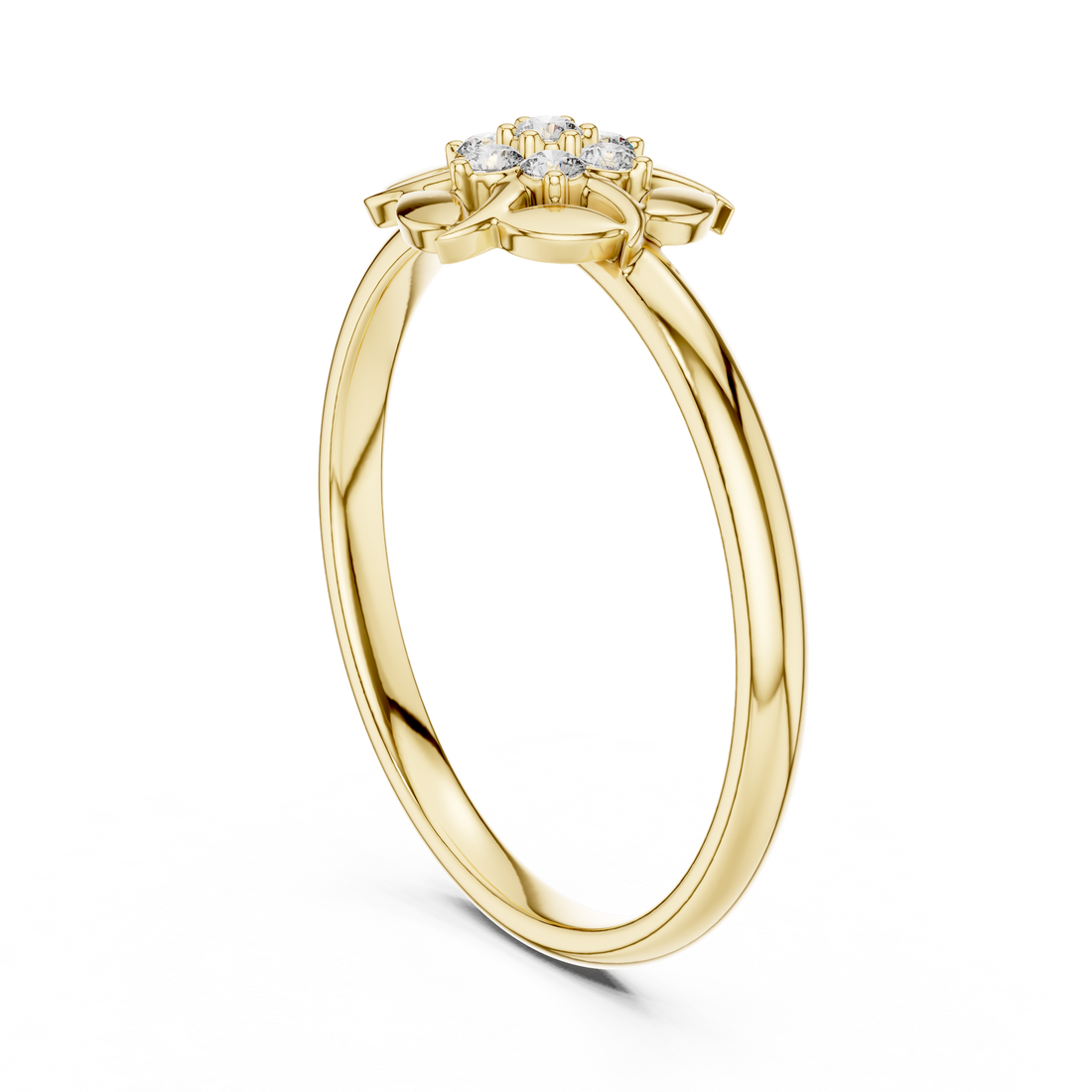Floral carved toe ring with decorative finish.