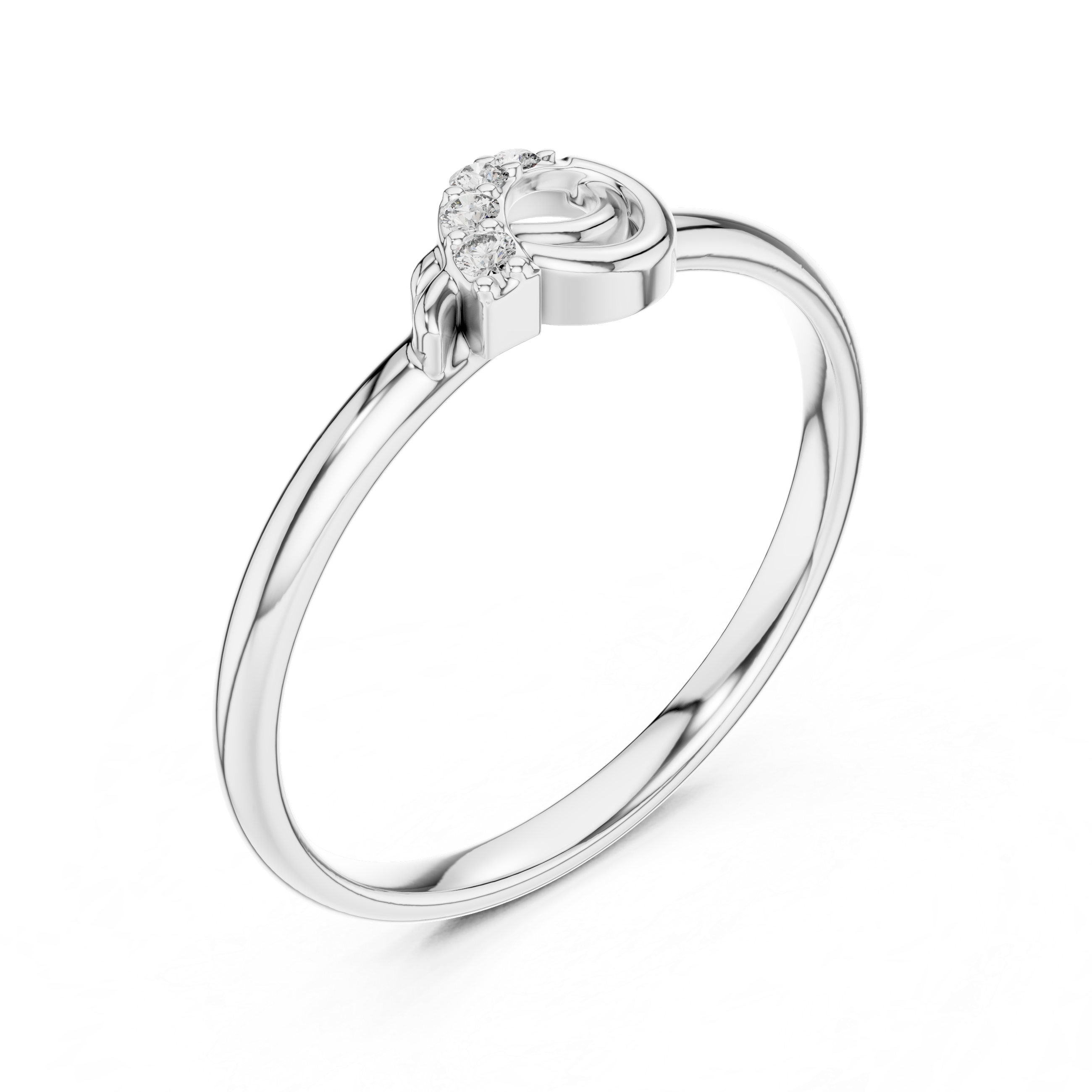 Stylish twisted diamond band ring with modern design.