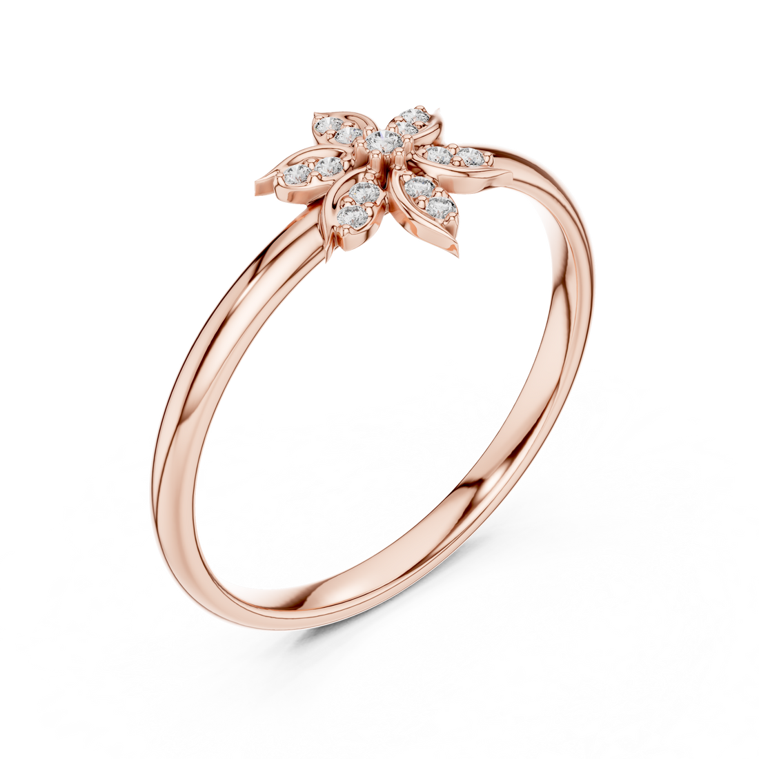 Elegant nose pin with small diamond centerpiece.