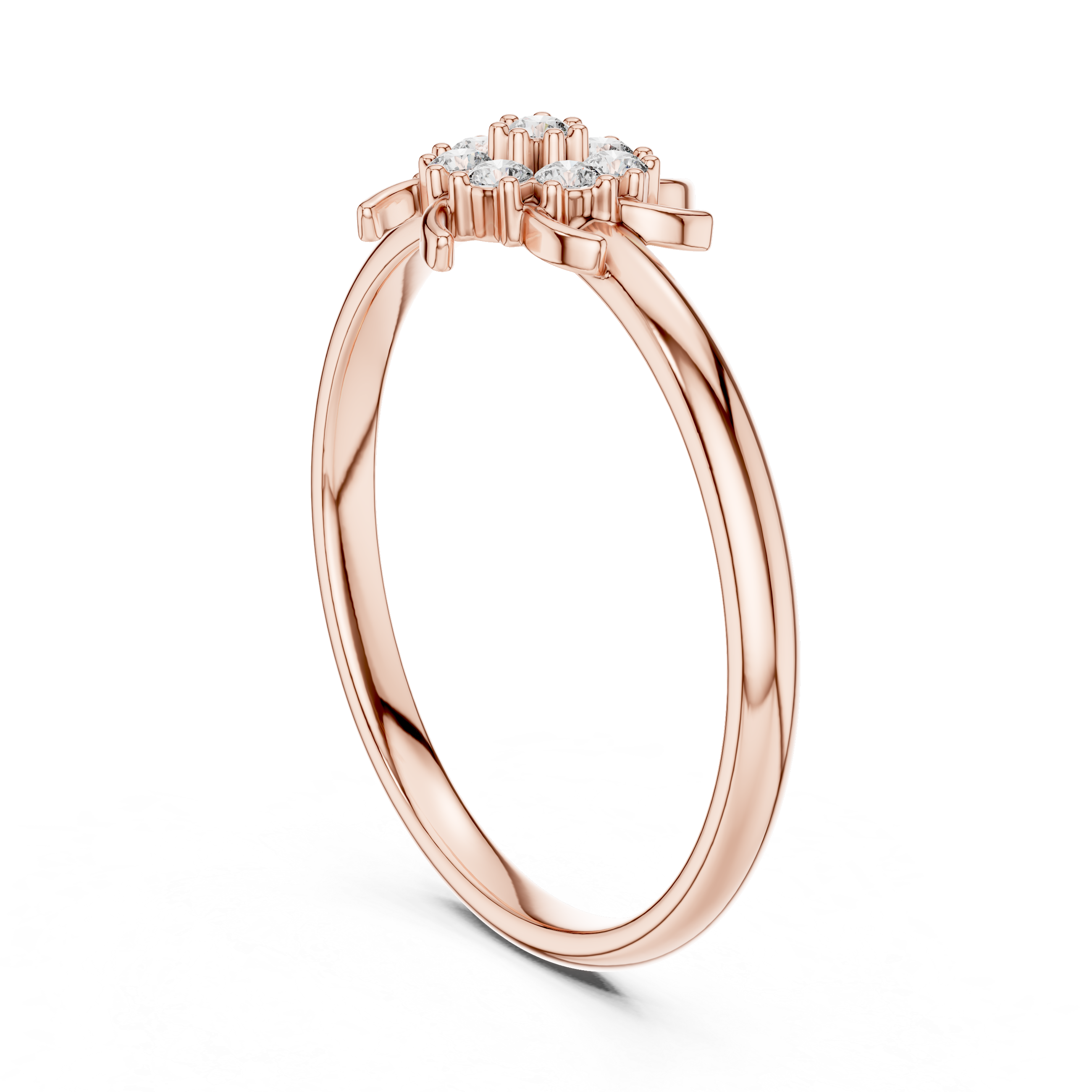 Floral toe ring with carved decorative pattern.