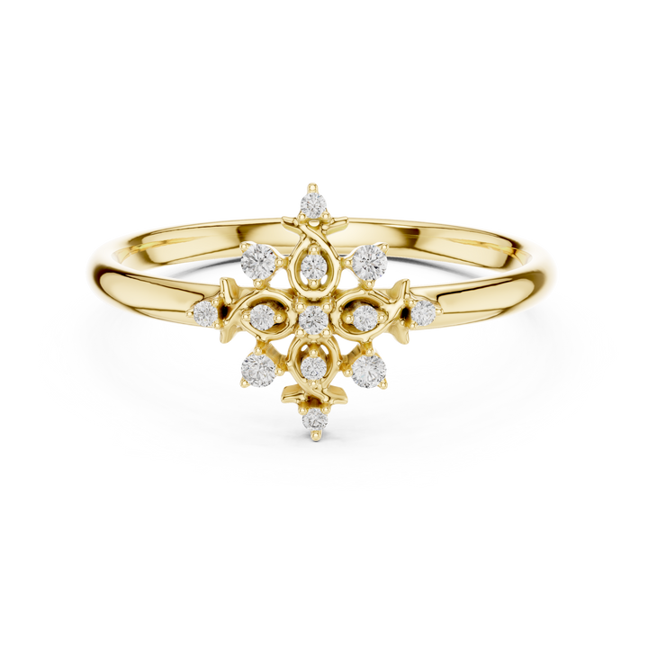 Artistic sculptural ring with modern styling.