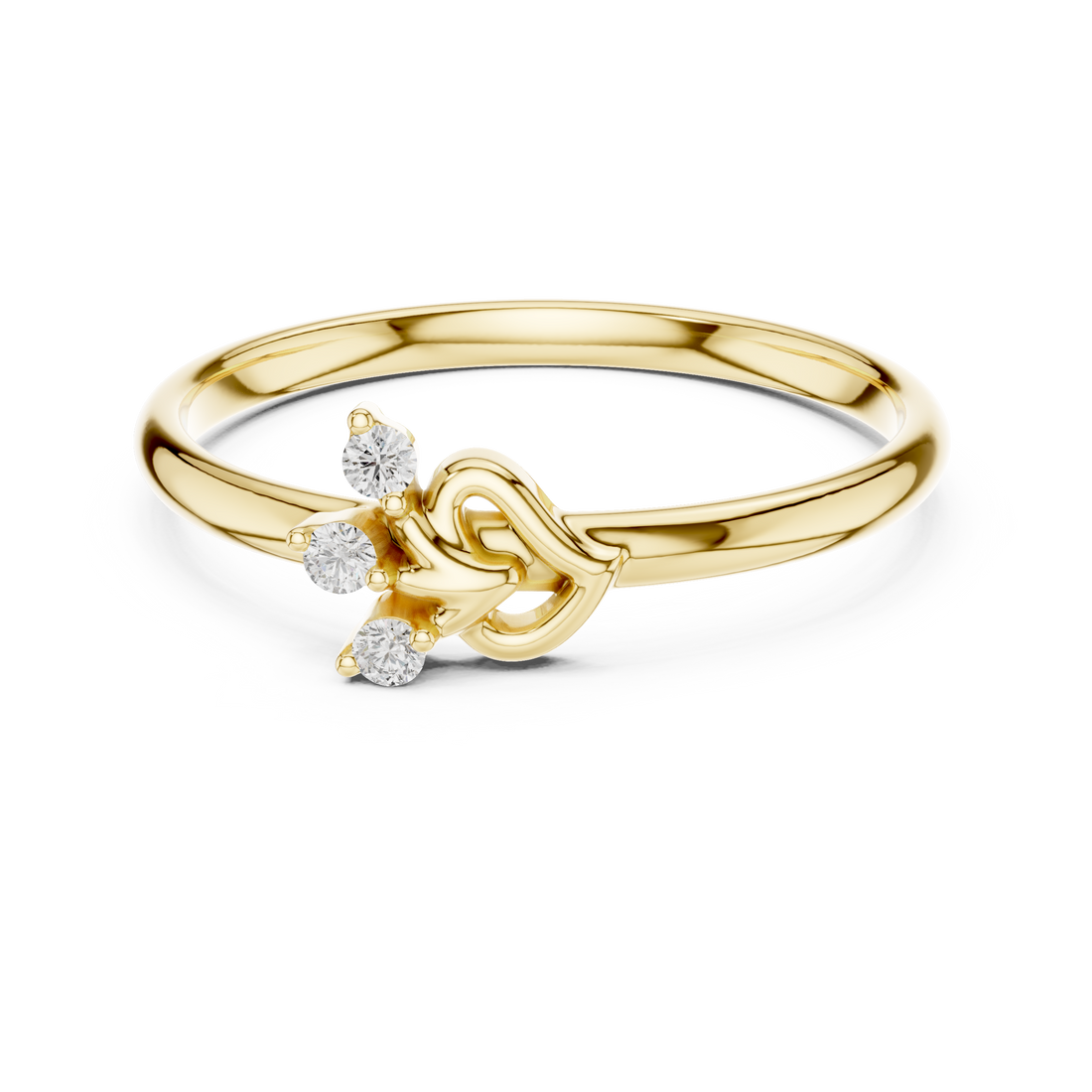 Cushion-cut diamond engagement ring in refined rose gold setting.