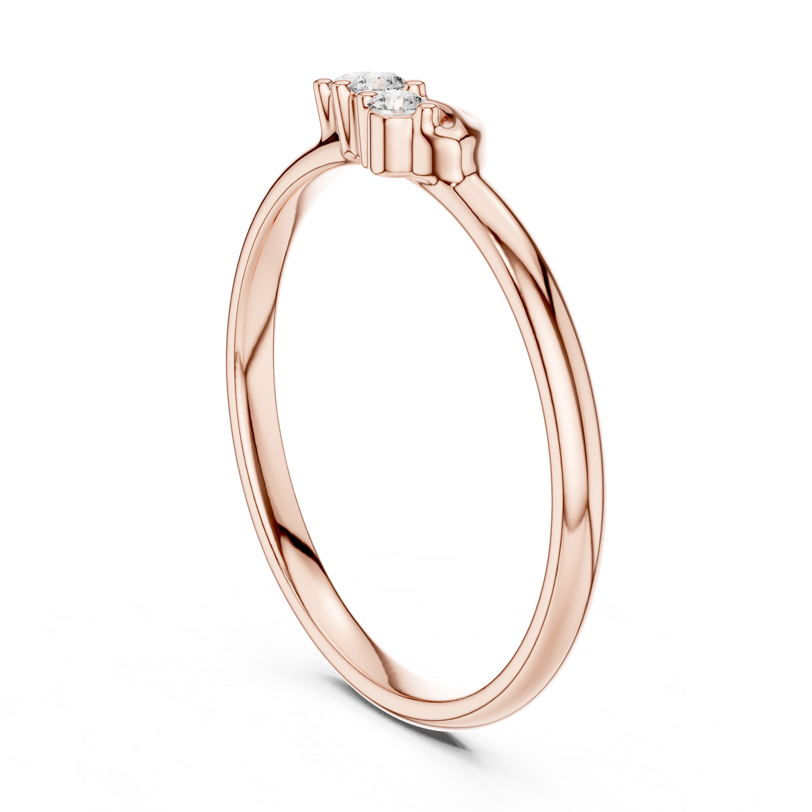 Stylish twisted gold ring with sparkling diamond accents.