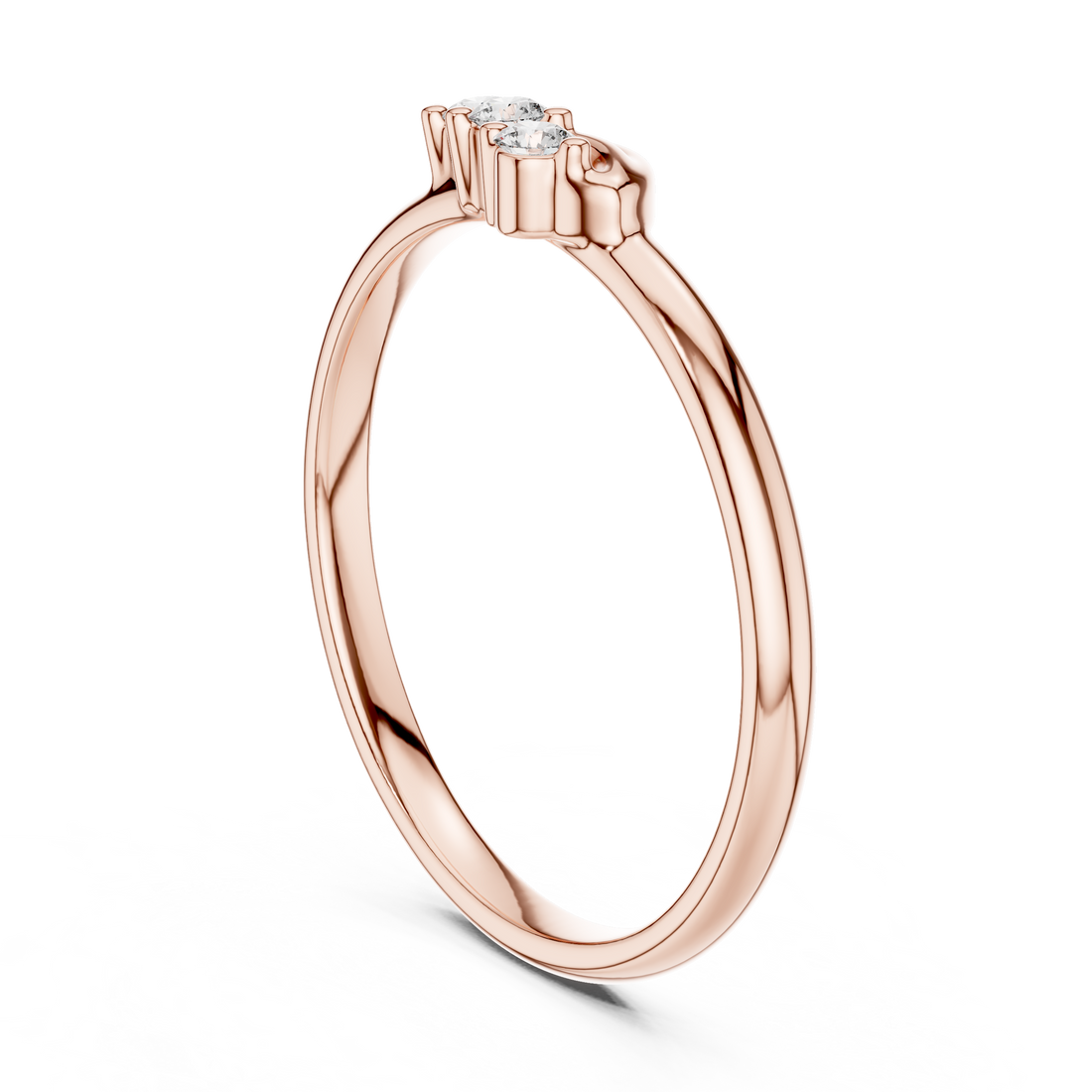 Stylish twisted gold ring with sparkling diamond accents.