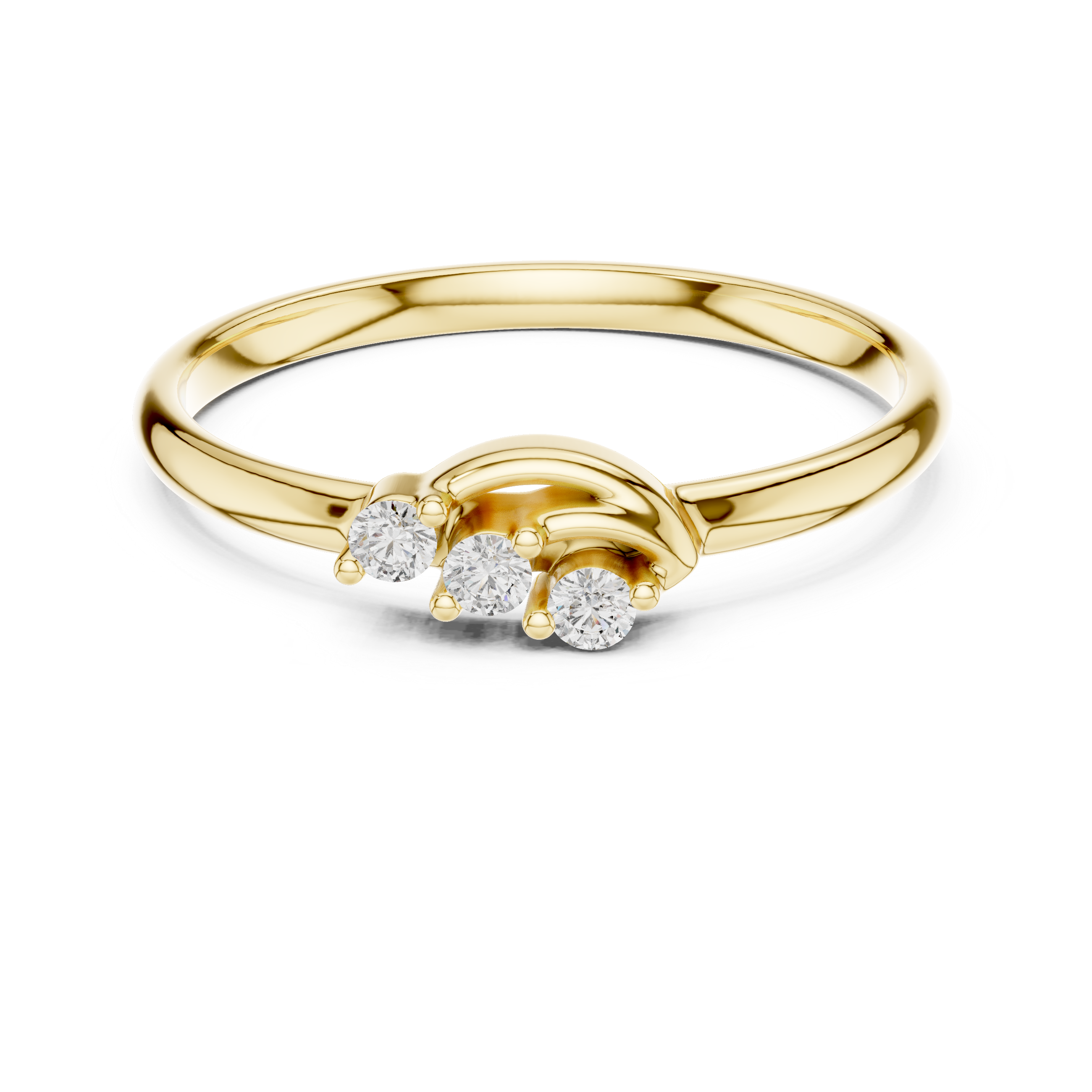 Tiny round stud earrings in sleek gold setting.