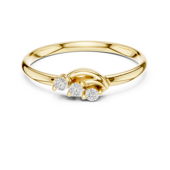 Tiny round stud earrings in sleek gold setting.