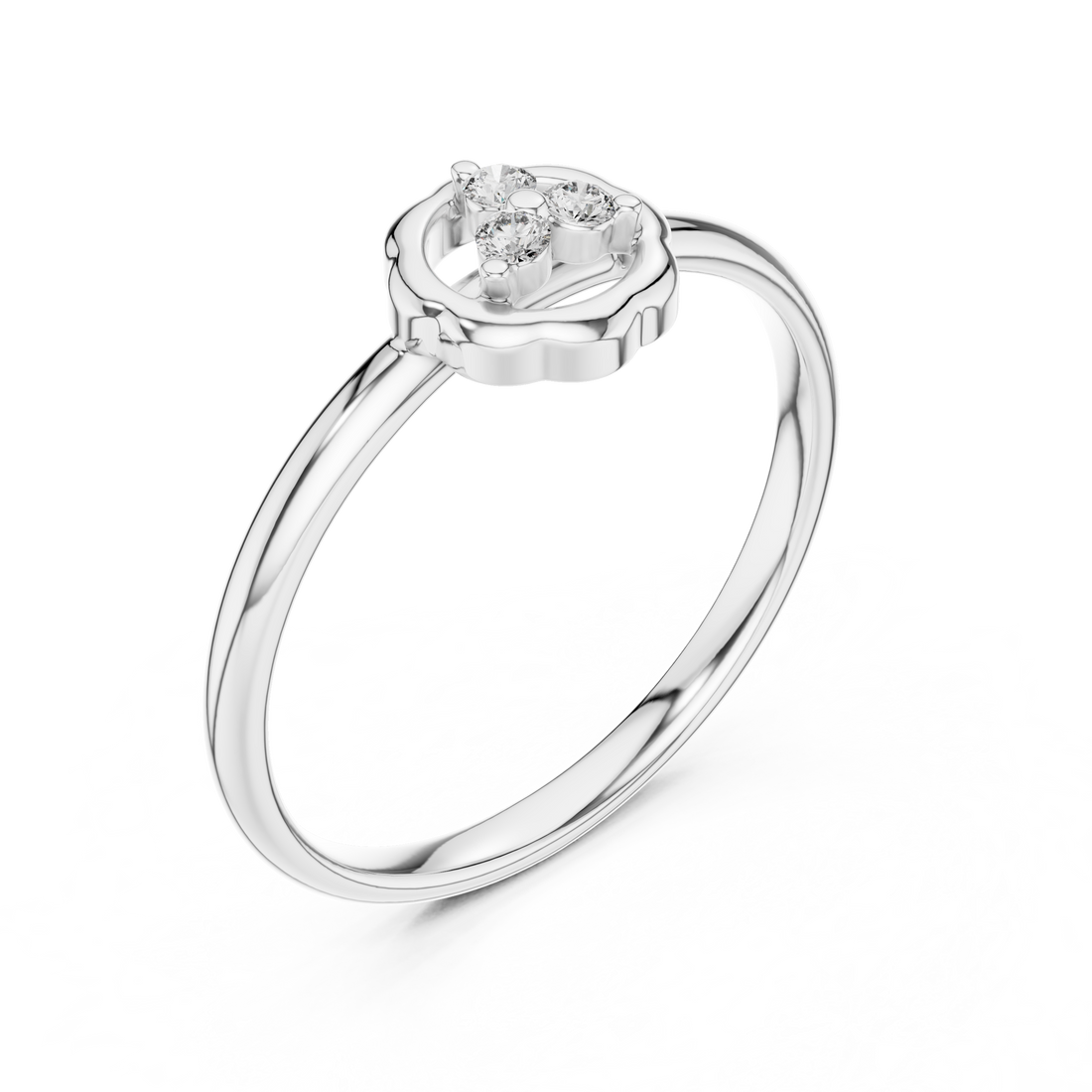 Minimal solitaire pendant necklace with refined white gold.