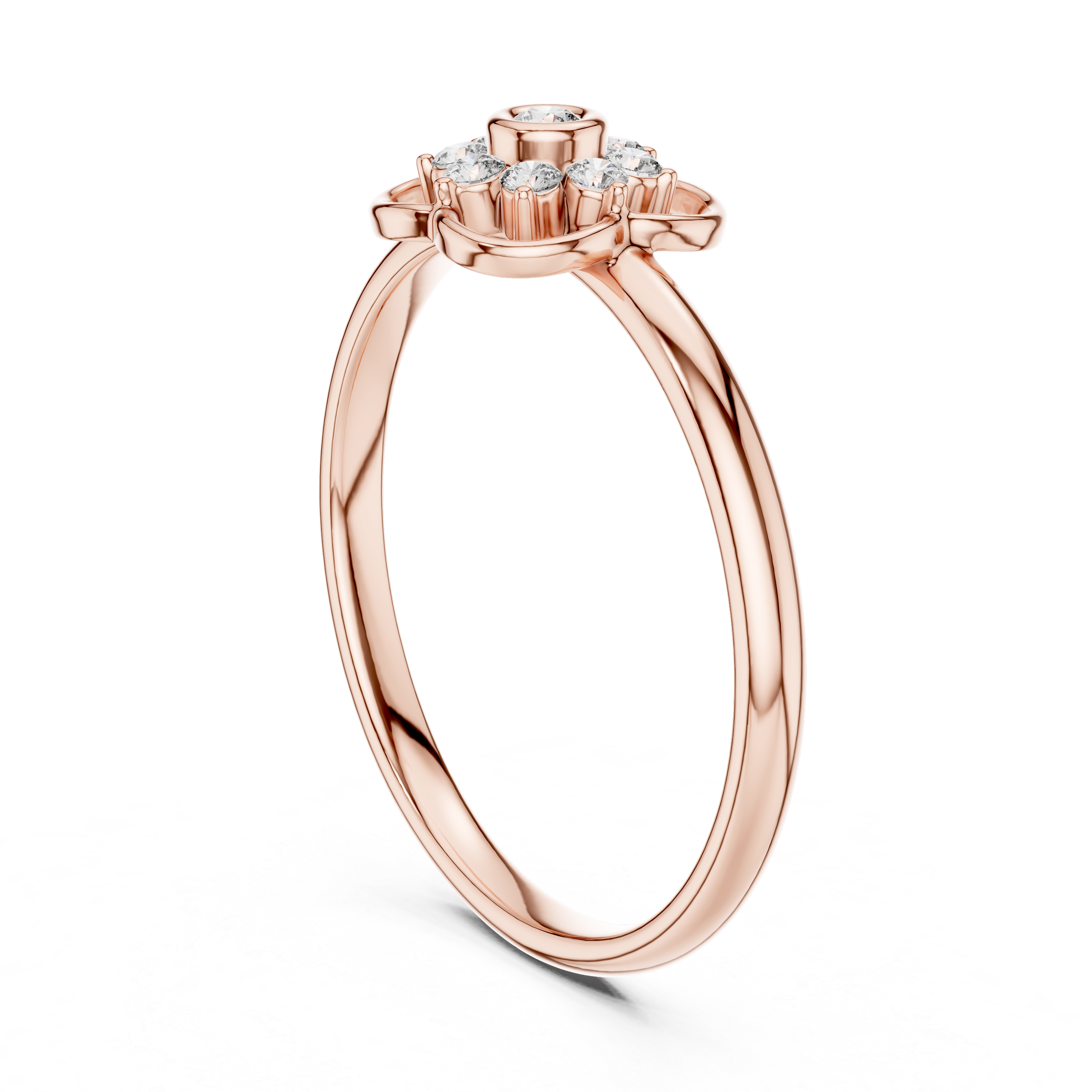 Minimal nose pin with polished gold surface.