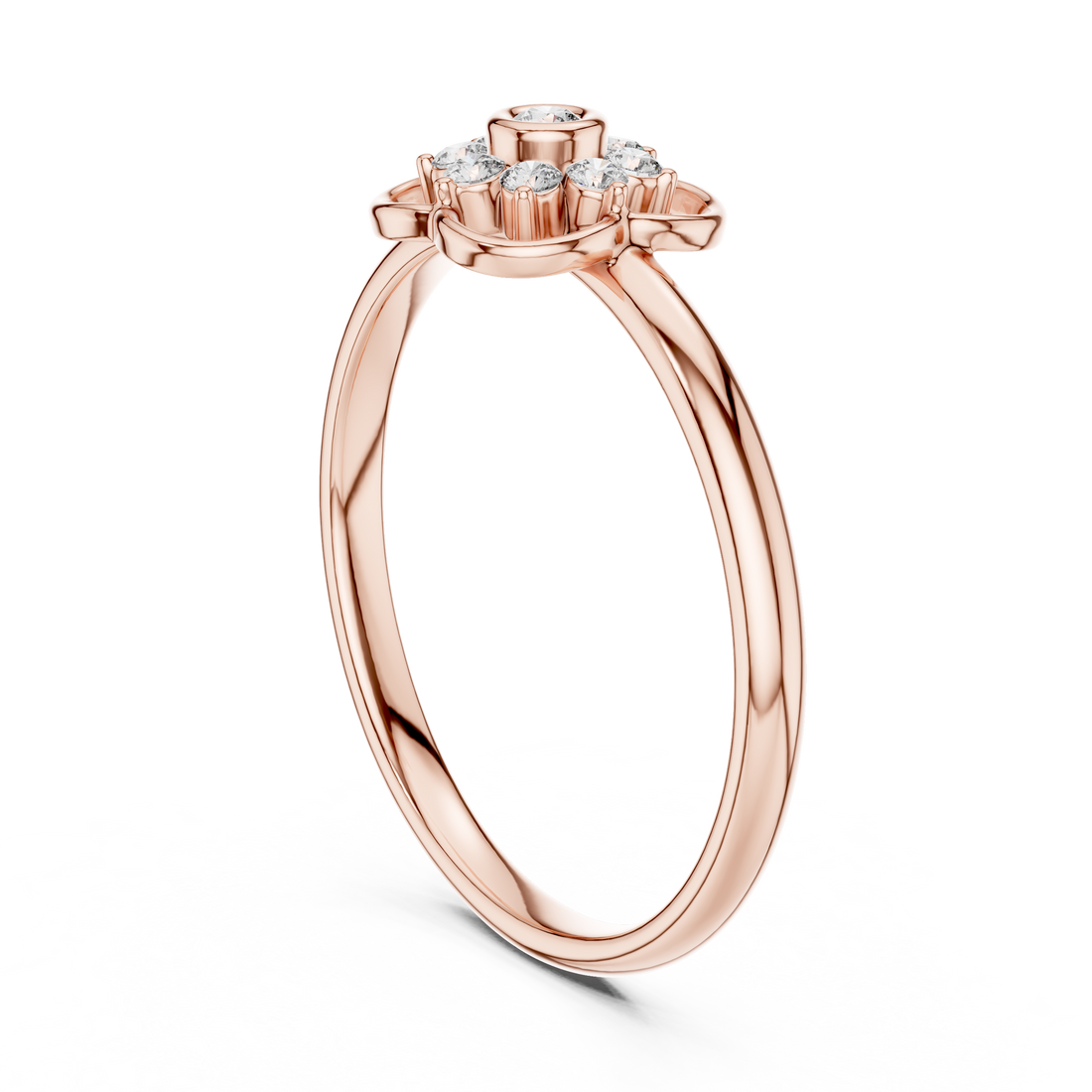 Minimal nose pin with polished gold surface.