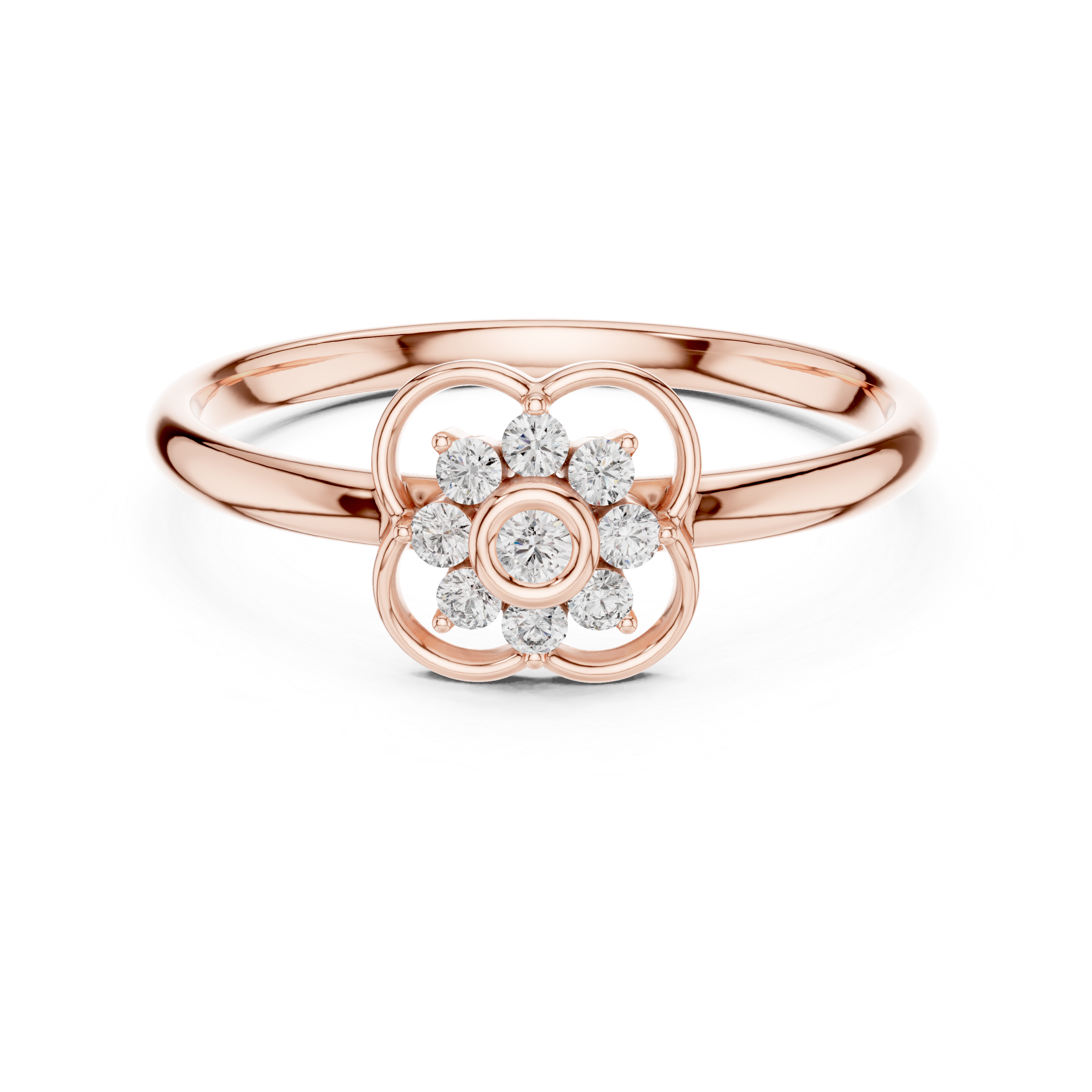 Decorative nose stud with carved floral design.