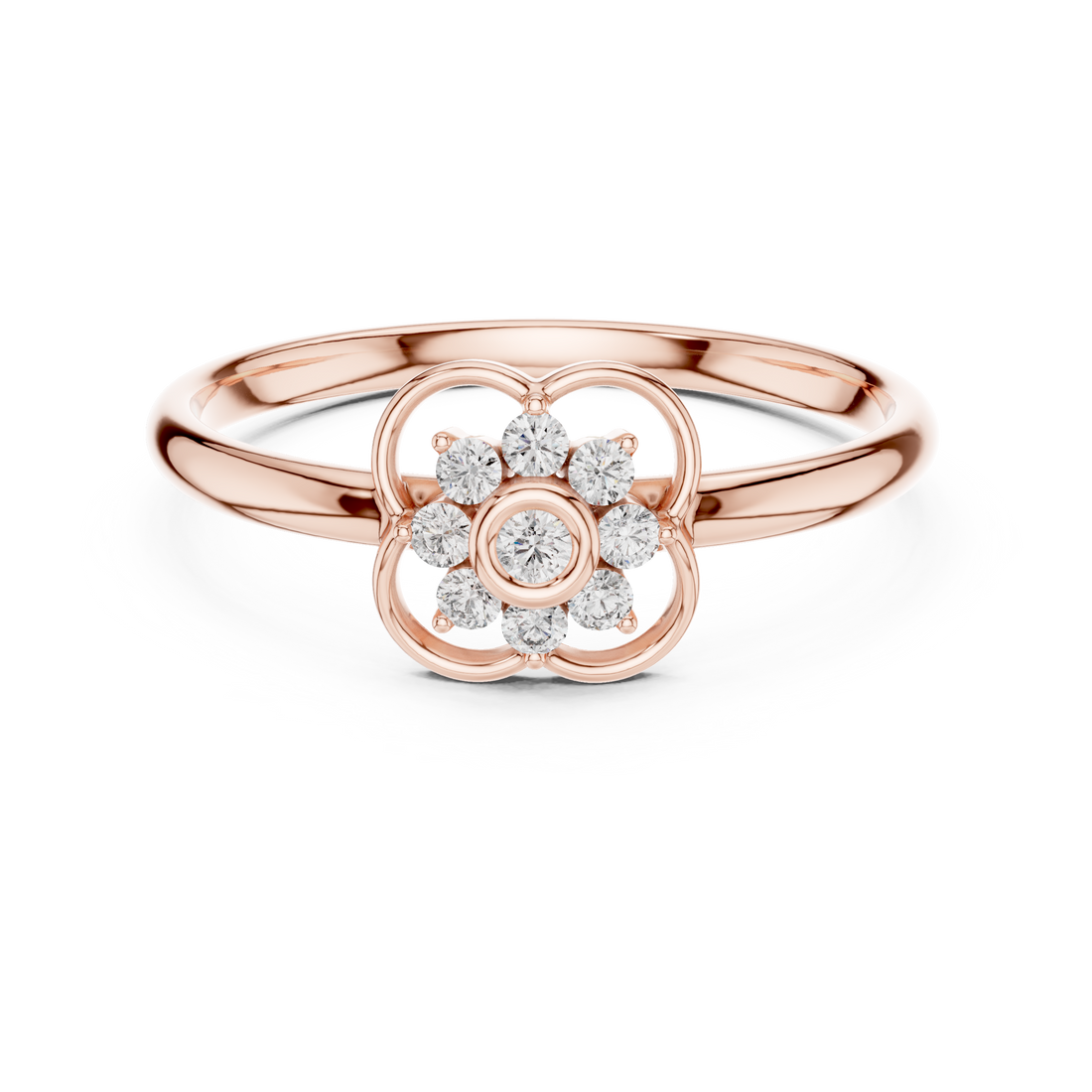 Decorative nose stud with carved floral design.