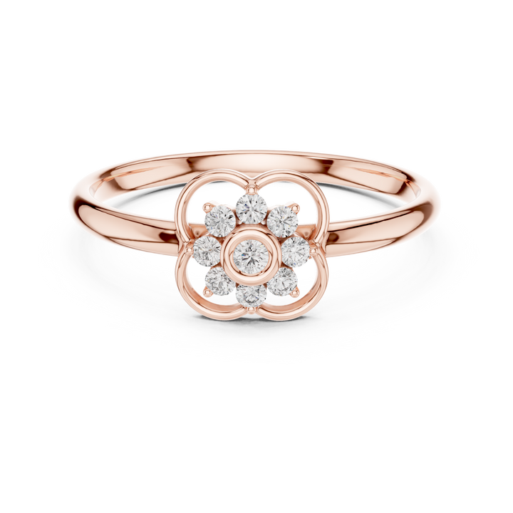 Decorative nose stud with carved floral design.