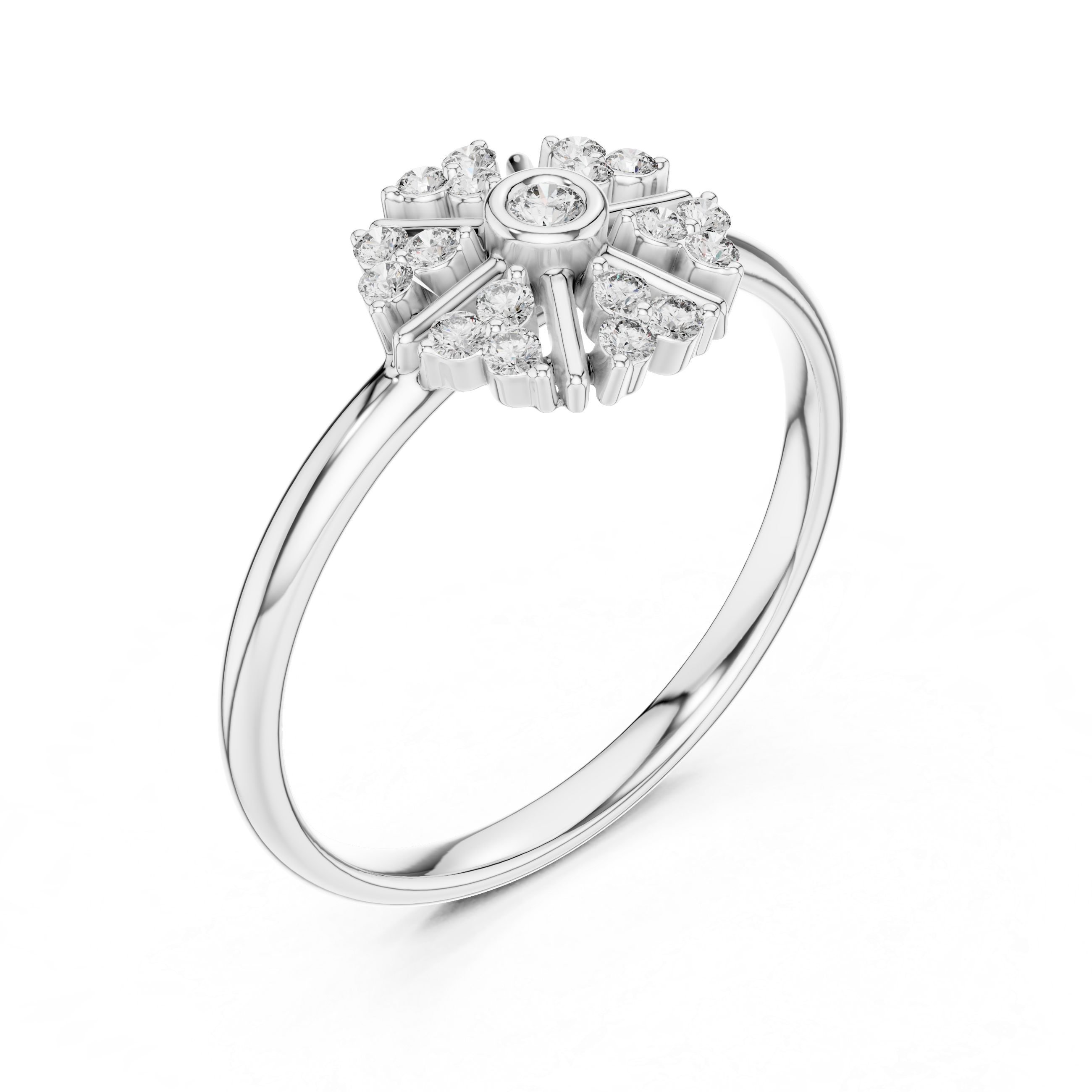 Oval engagement ring with polished smooth band.