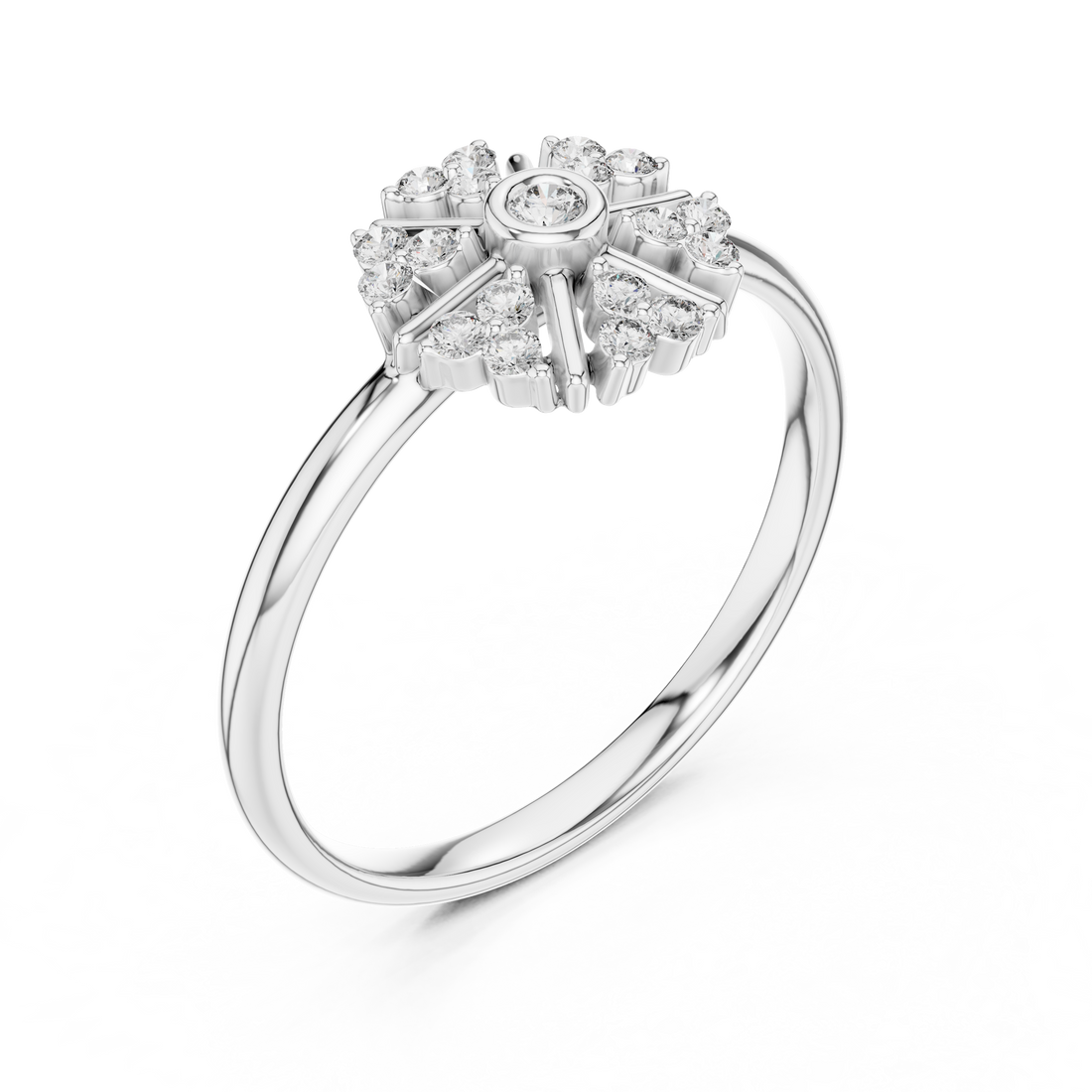 Oval engagement ring with polished smooth band.