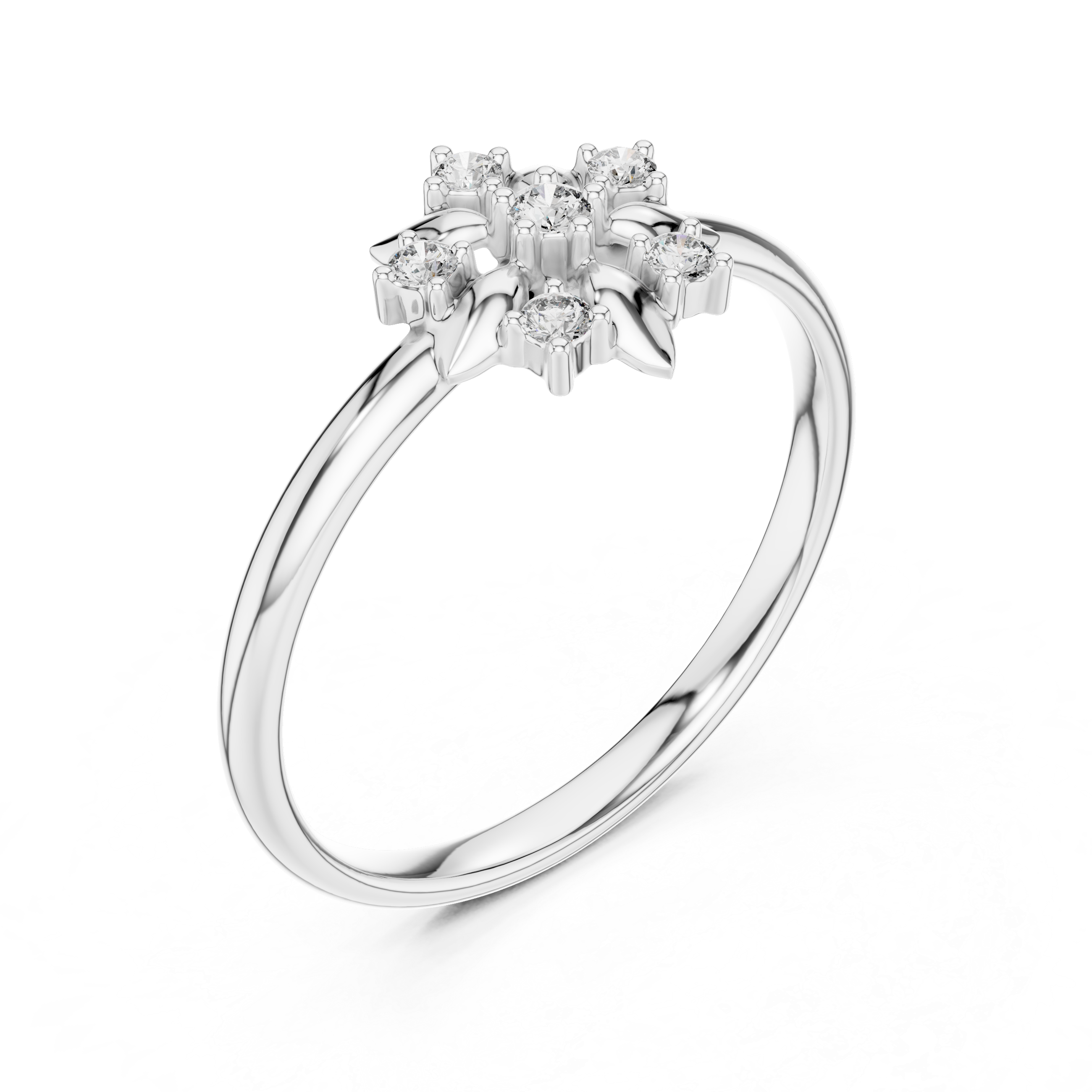 Elegant lab-grown diamond solitaire ring in polished white gold finish.