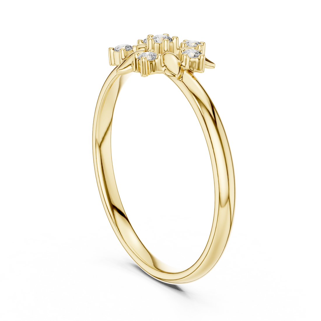 Cushion-cut diamond ring with refined rose gold setting.