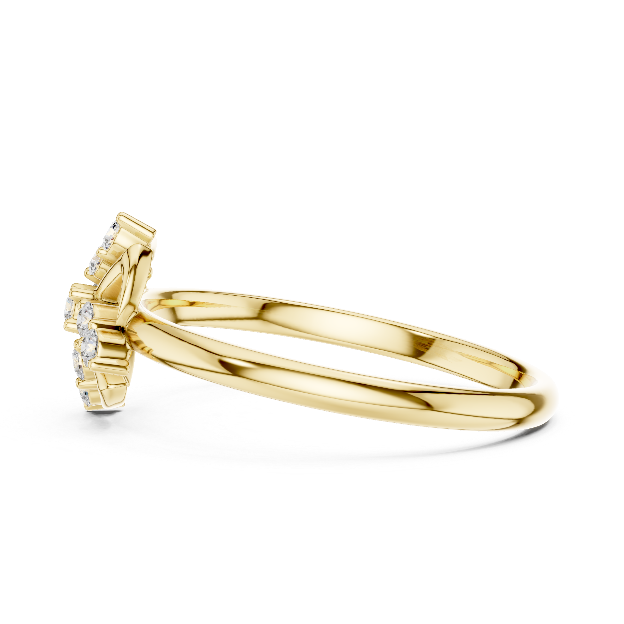 Minimal nose pin with polished gold finish.