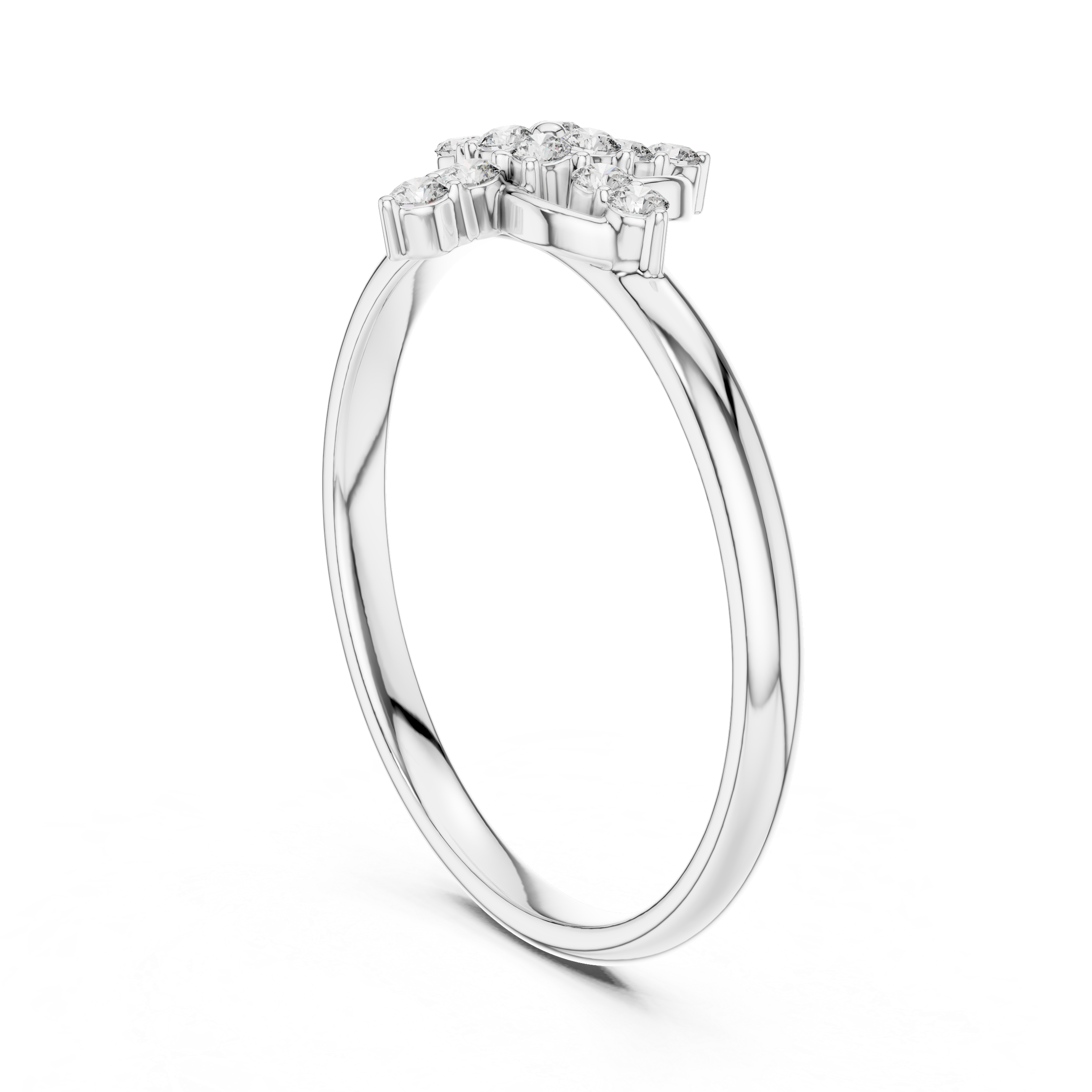 Sculptural ring with artistic modern shape.