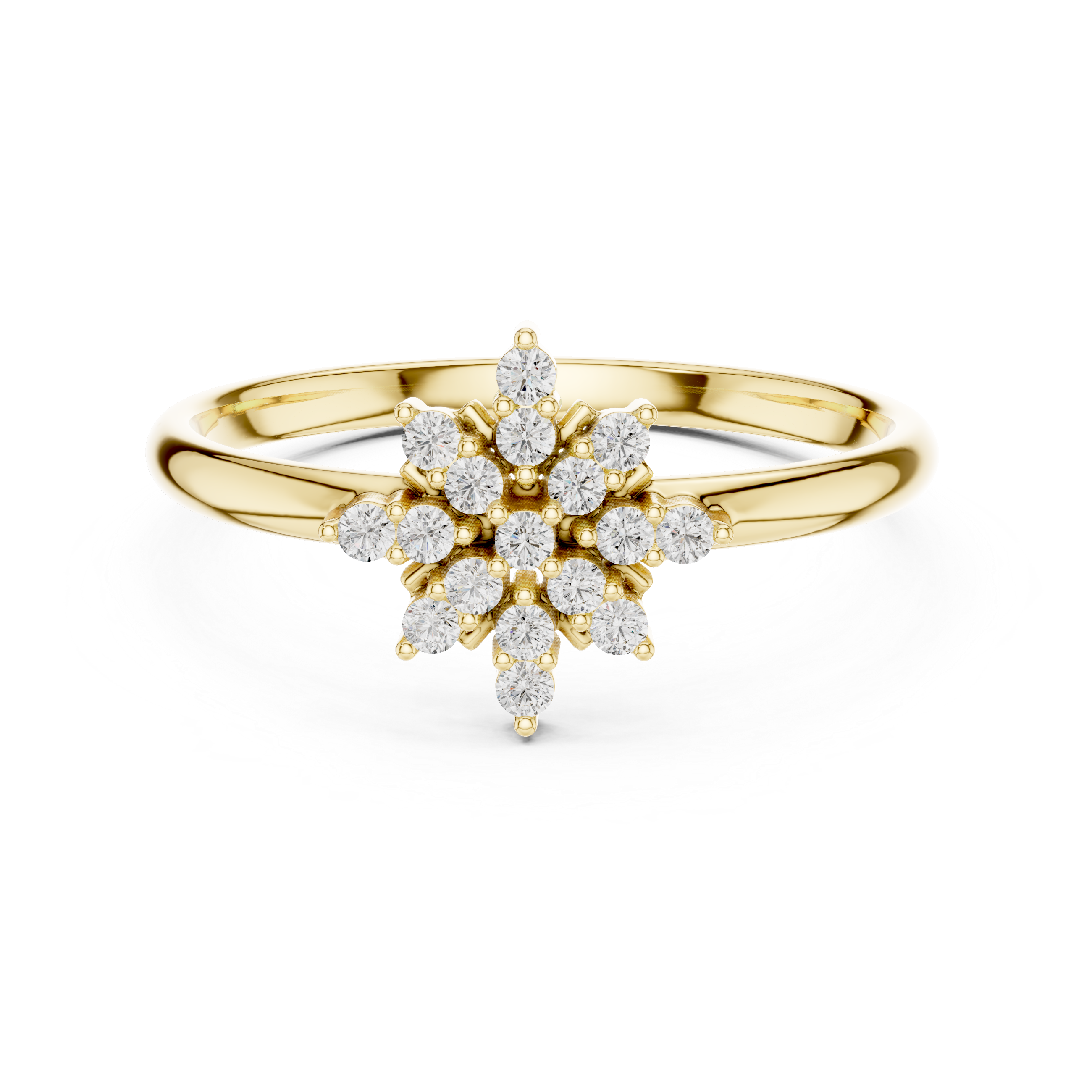 Solitaire engagement ring with elegant prong setting.