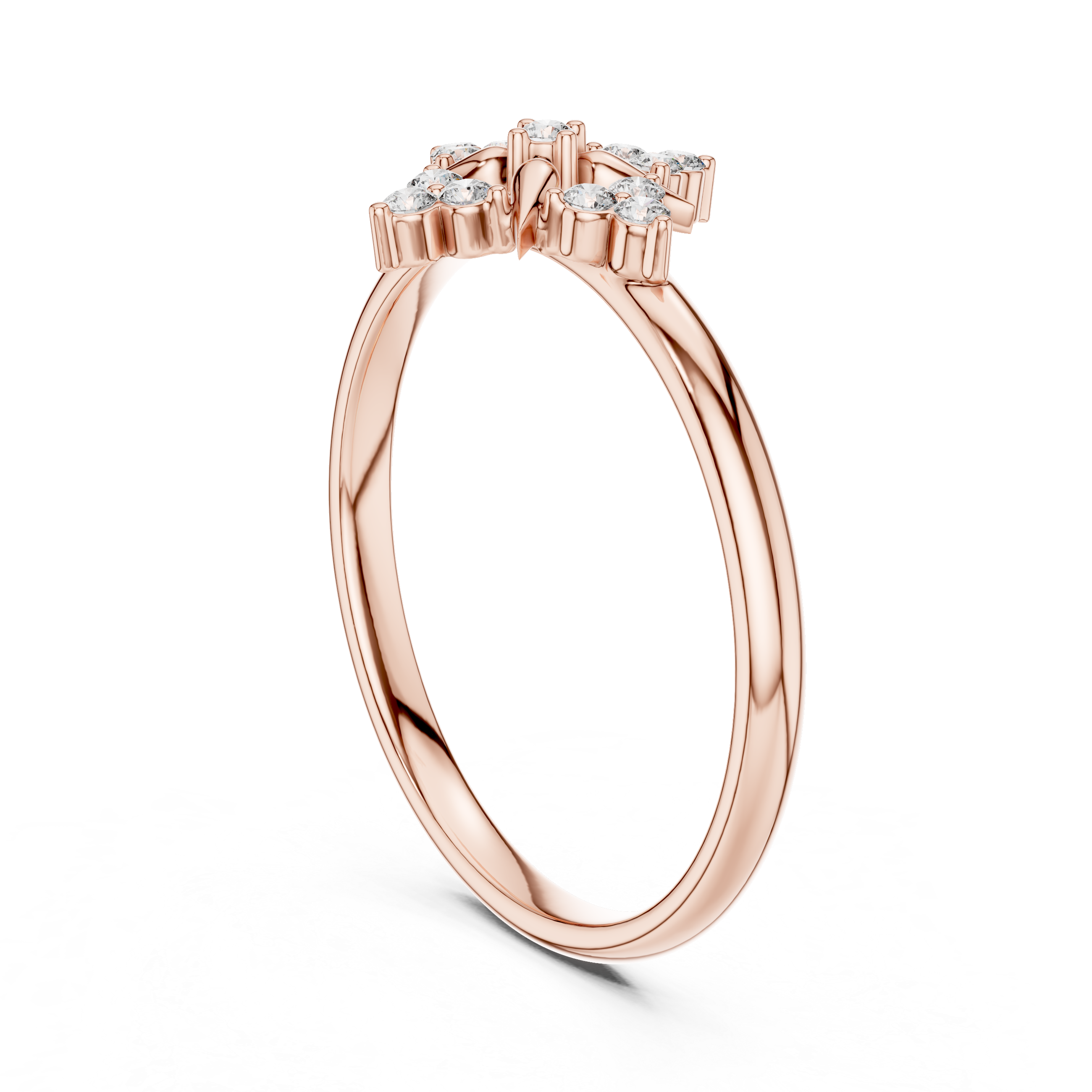 Floral toe ring with carved decorative pattern.