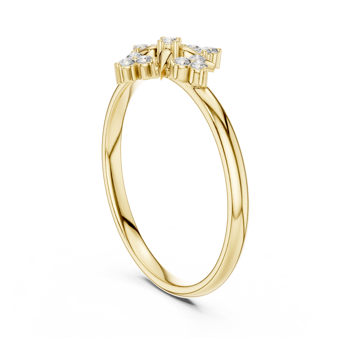 Diamond brooch with geometric decorative pattern.