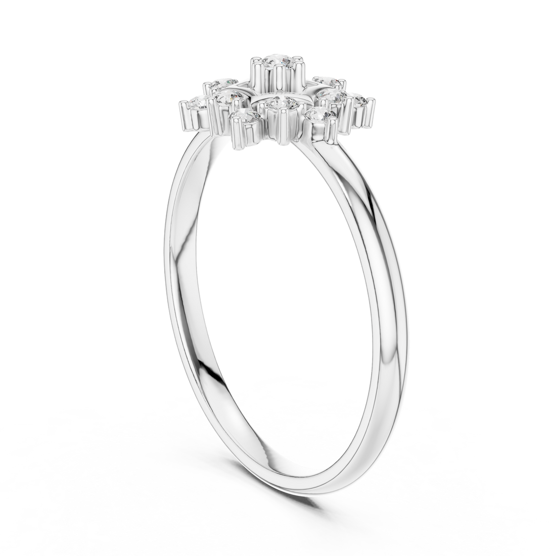 Eternity ring with continuous diamond detailing.