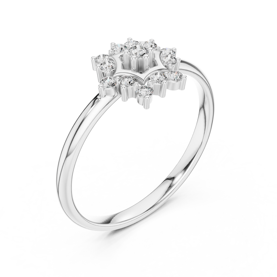 Anniversary ring with decorative gemstone accents.