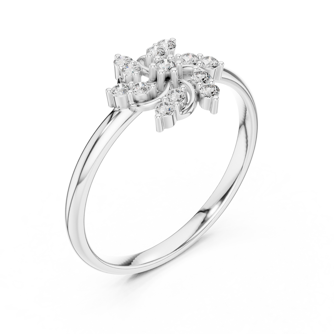 Floral carved toe ring with decorative pattern.