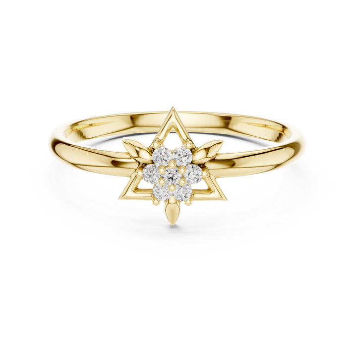 Modern princess-cut diamond ring in smooth white gold band.